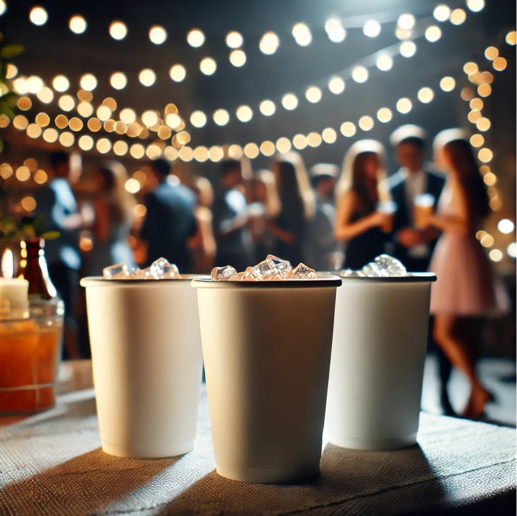 50 Pack 9 oz Disposable Paper Coffee Cups - Hot & Cold Drink Cups for Water, Juice, Tea - Perfect for Office, Party, Wedding, Cafe - Eco-Friendly & Leak-Proof - Great for Daily Use, Events & Catering