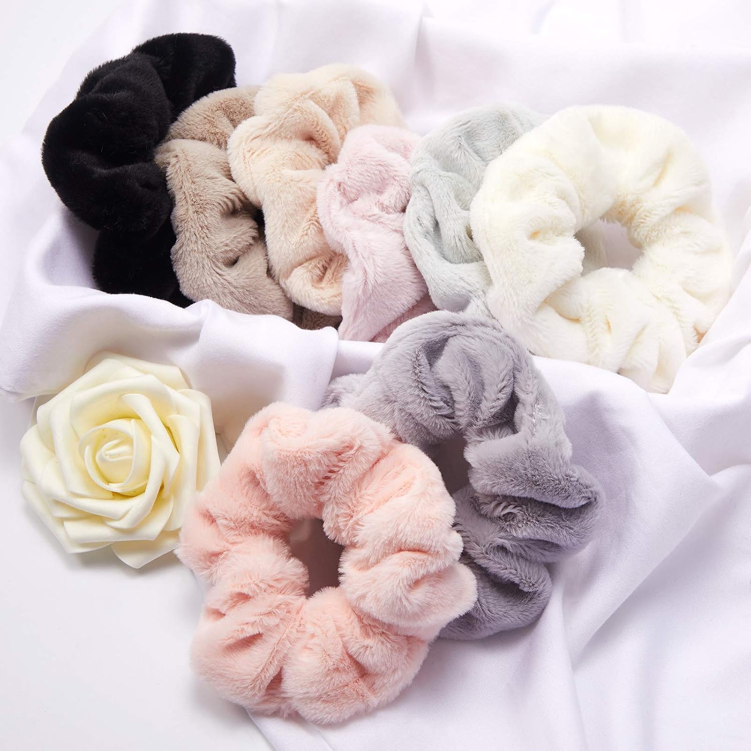 5 Pack Ultra Soft Microfiber Hair Towel Scrunchie for Women & Girls - Large Hair Scrunchies for Thick Hair - Quick Dry Hair Towel Wrap - Perfect for Post Shower, Gym, Swimming & Travel Use