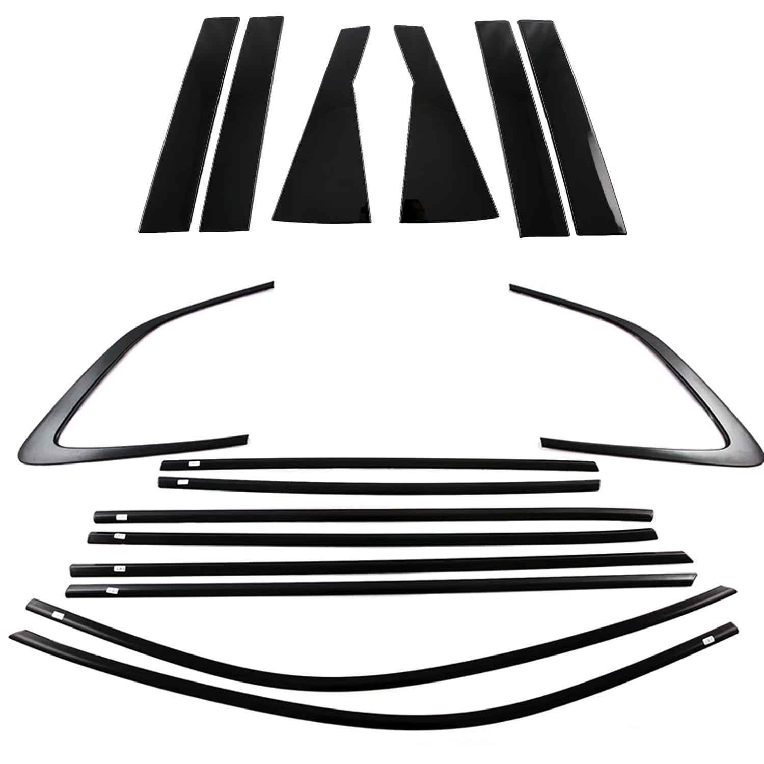 2023-2025 Honda CRV CR-V Car Window Sill & Middle Post Molding Cover Trim - 16PCS ABS Gloss Black Exterior Accessories | Perfect for Car Customization & Protection