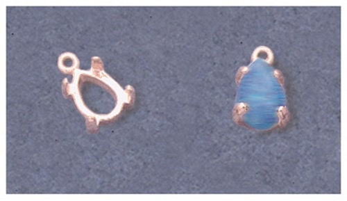 5x3mm Pear Cabochon Dangle Pendant & Earring Settings - Solid Sterling Silver or 14k Gold (18x13mm) | Handmade Jewelry Making Supplies for Necklaces, Earrings & DIY Craft Projects