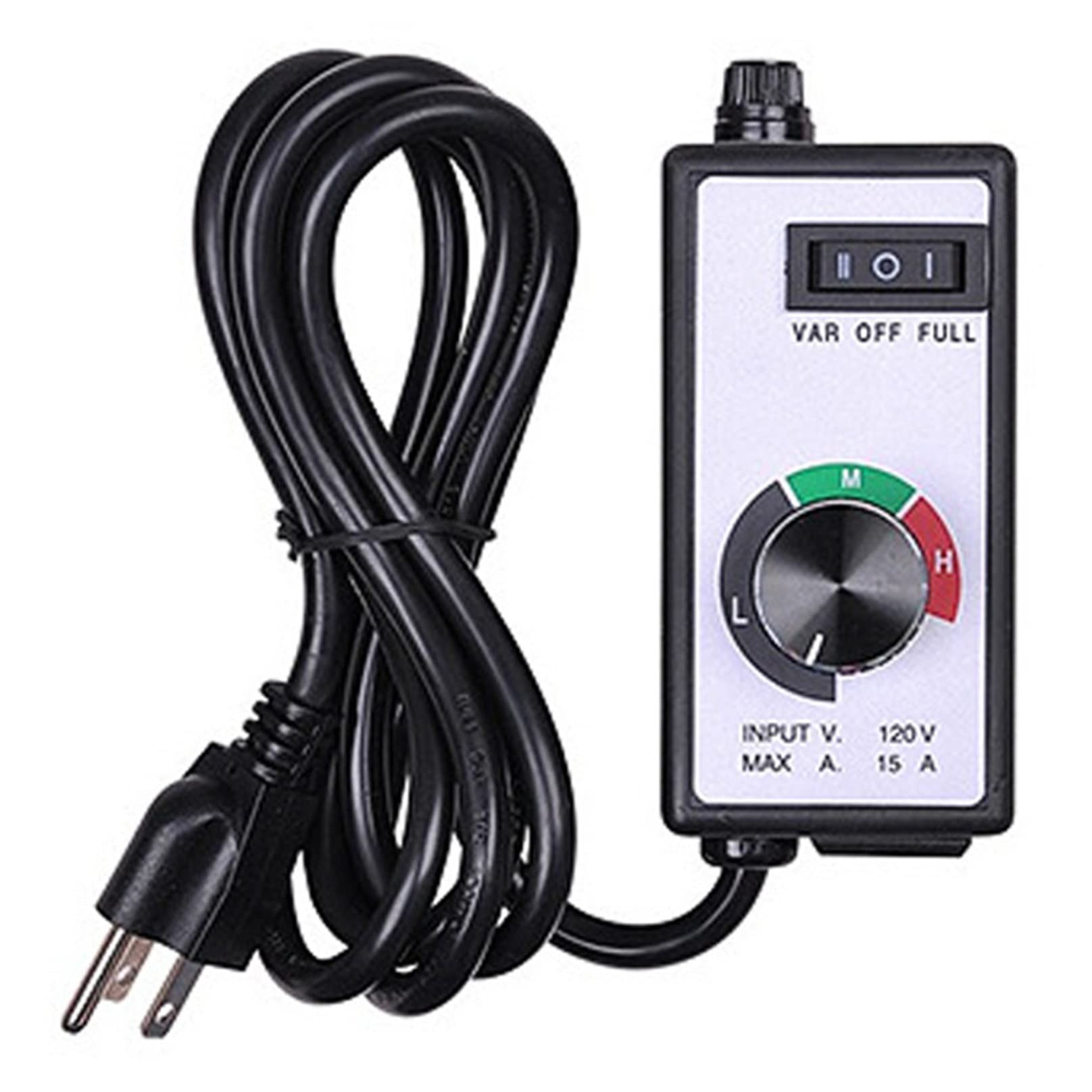 1500W 15A Variable Vent Fan Speed Controller - Inline Duct Fan Adjuster for Hydroponics, Exhaust & Ceiling Fans - US Plug 120V/60Hz - Perfect for Grow Rooms, Greenhouses & Home Ventilation Systems