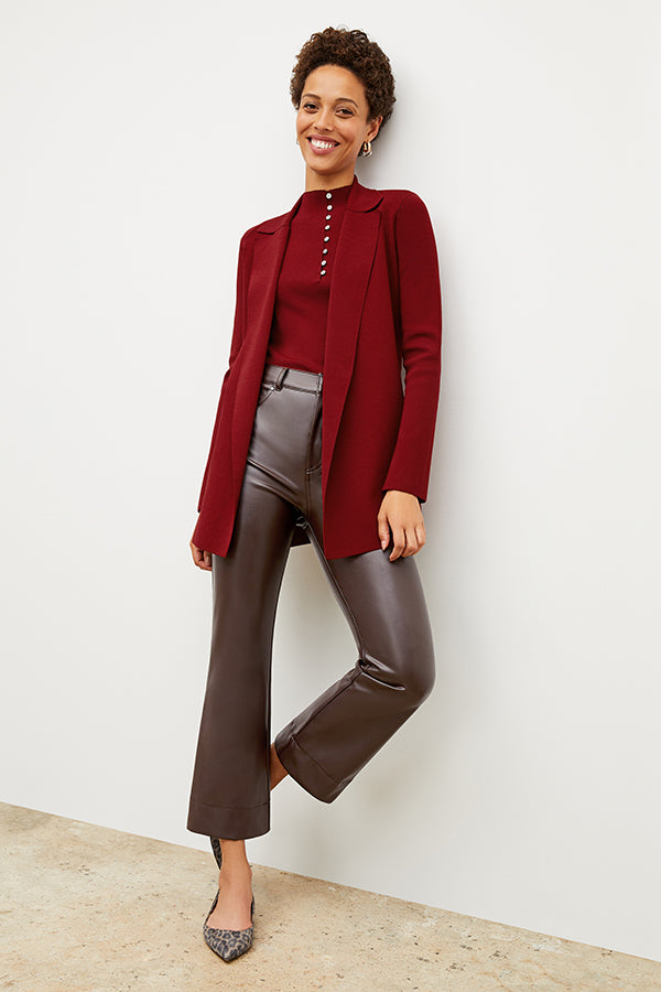Archie Vegan Leather Pants in Brown | Stylish & Comfortable Vegan Leather Trousers for Women | Perfect for Casual Wear, Office & Night Out