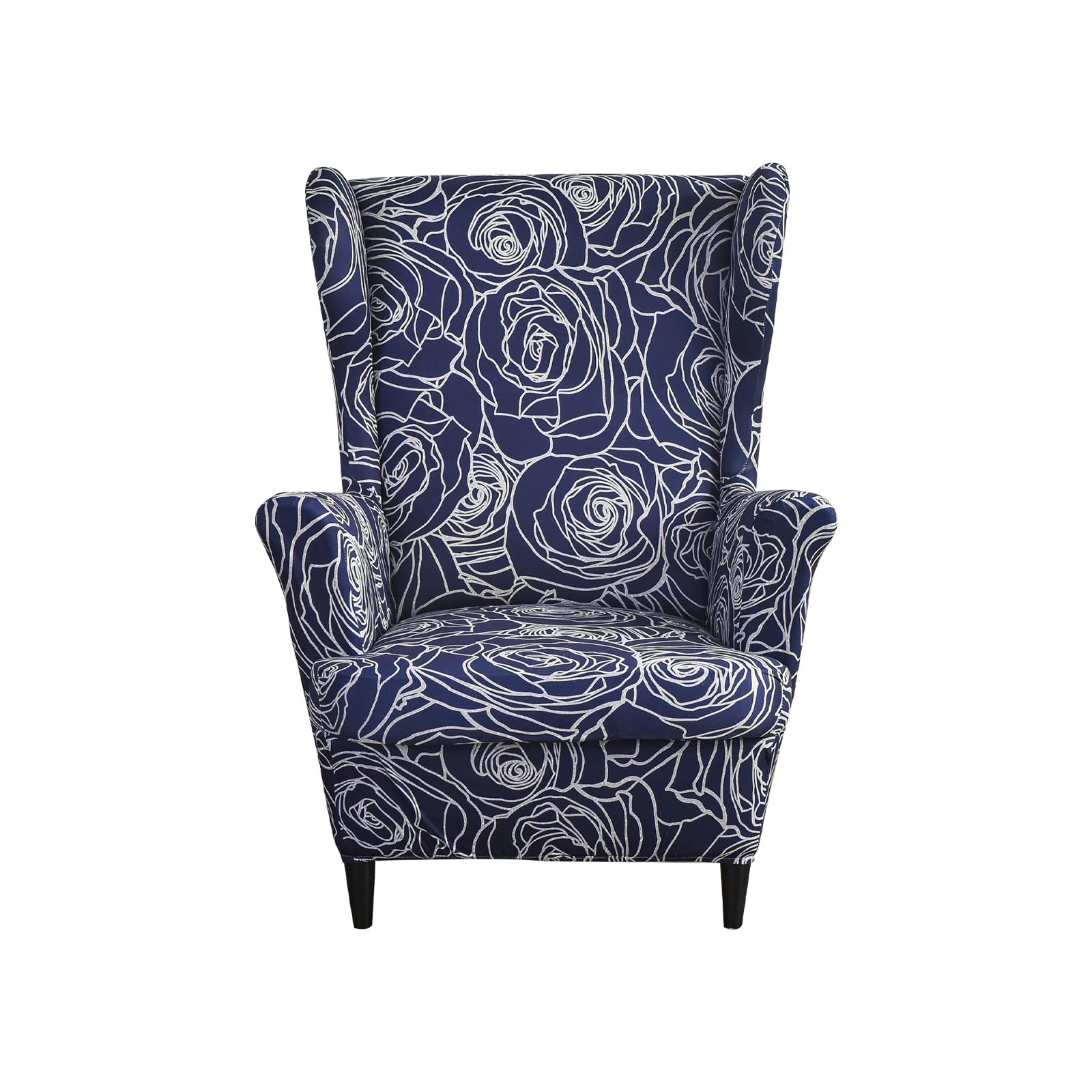 HAOYONG Printed Wing Chair Slipcovers - 2 Piece Stretch Washable Wingback Armchair Covers for Living Room & Bedroom | Elegant Home Decor & Furniture Protection