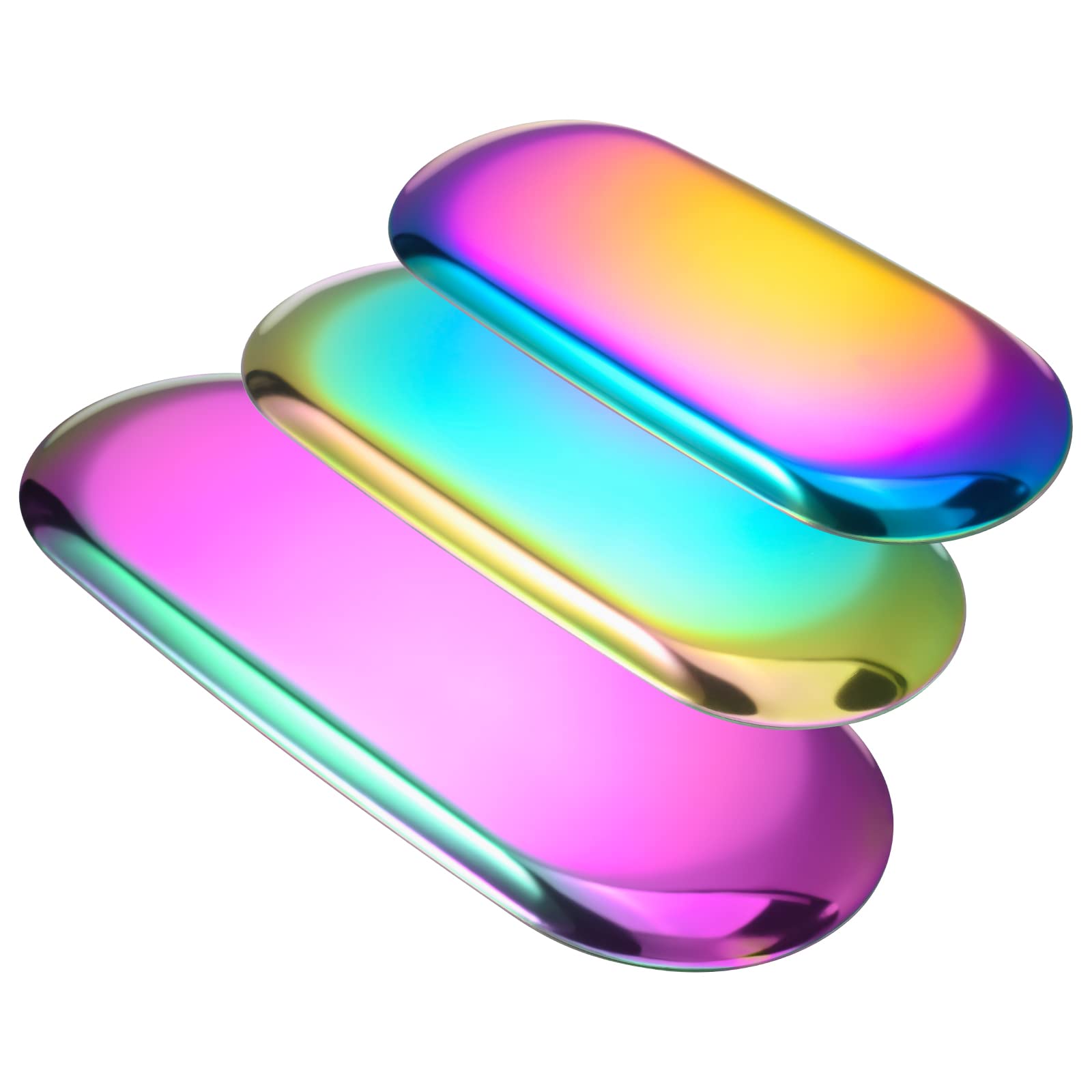 Stainless Steel Tray for Jewelry & Makeup - 2-Piece Set for Vanity & Decor