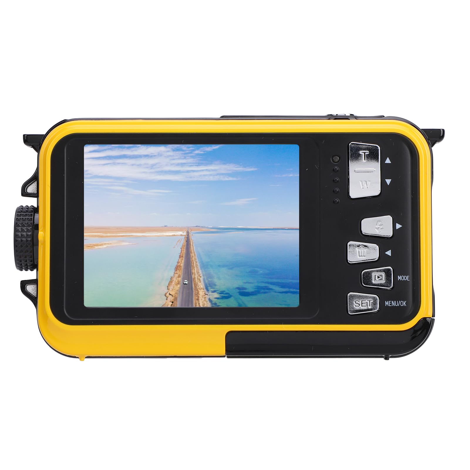2.7K Waterproof Digital Camera - 48MP Full HD Underwater Camera with 16X Zoom, 11FT Water Resistant for Snorkeling, Diving & Swimming - Compact & Lightweight (Yellow) - Perfect for Beach Vacations, Pool Parties & Marine Photography