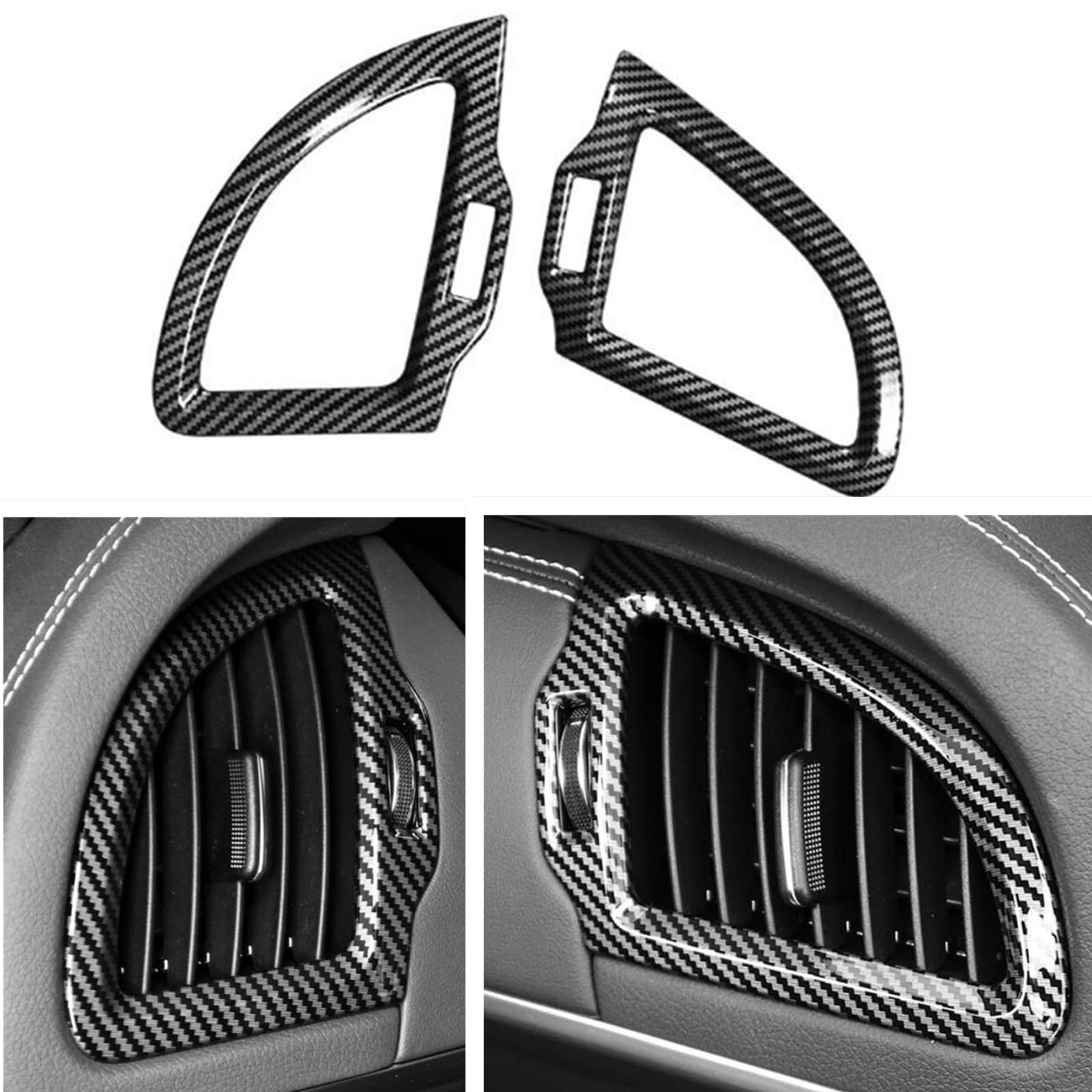 Carbon Fiber ABS Dashboard Side Air Vent Cover Trim Compatible with Kia Stinger 2017-2024 - Upgrade Interior Style & Protect Air Vents - Perfect for Car Enthusiasts & Customization