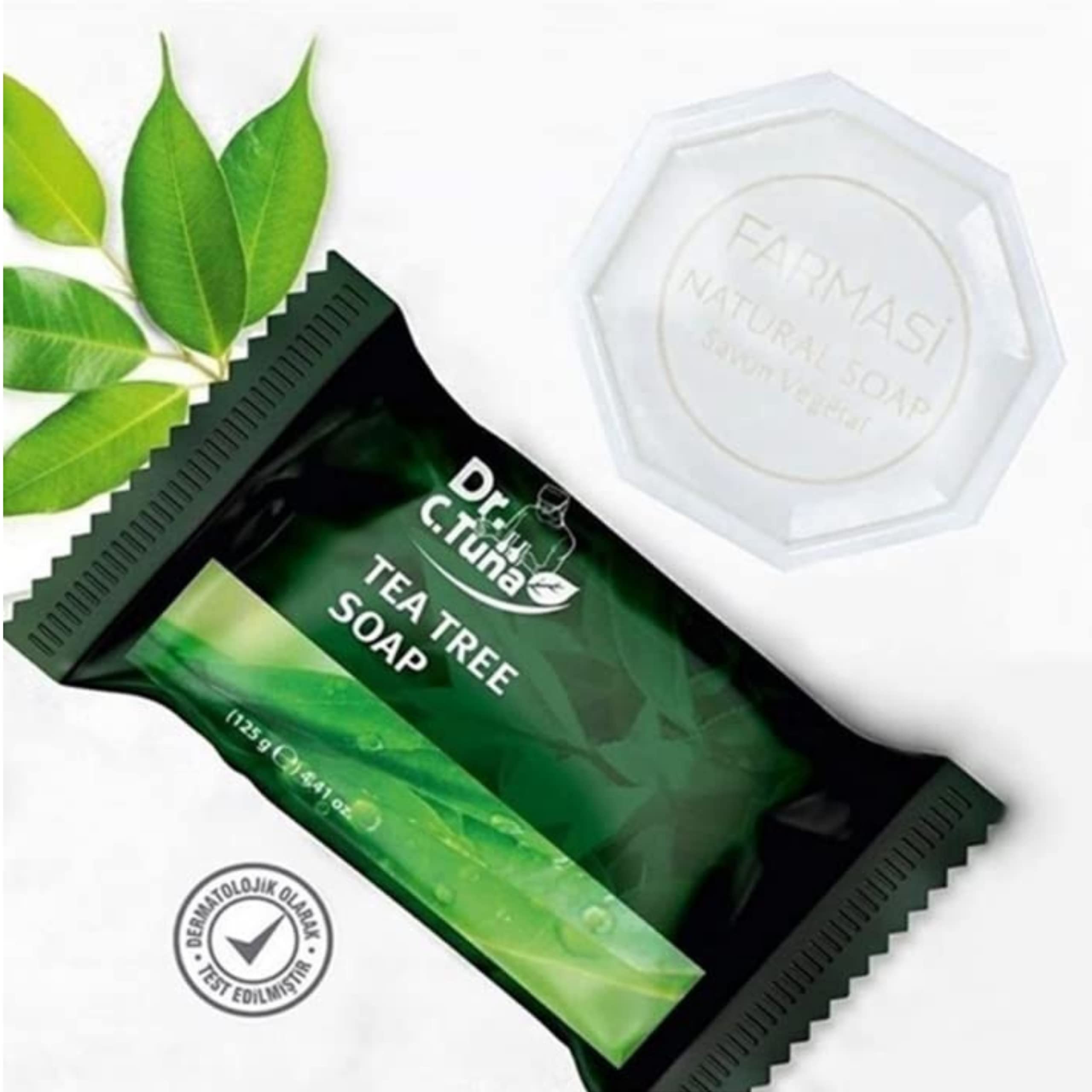 Dr. C Tuna Tea Tree Soap - 125g Antibacterial & Acne Treatment Soap for Face & Body - Natural Skin Care for Oily, Acne-Prone Skin - Perfect for Daily Cleansing & Post-Workout Use