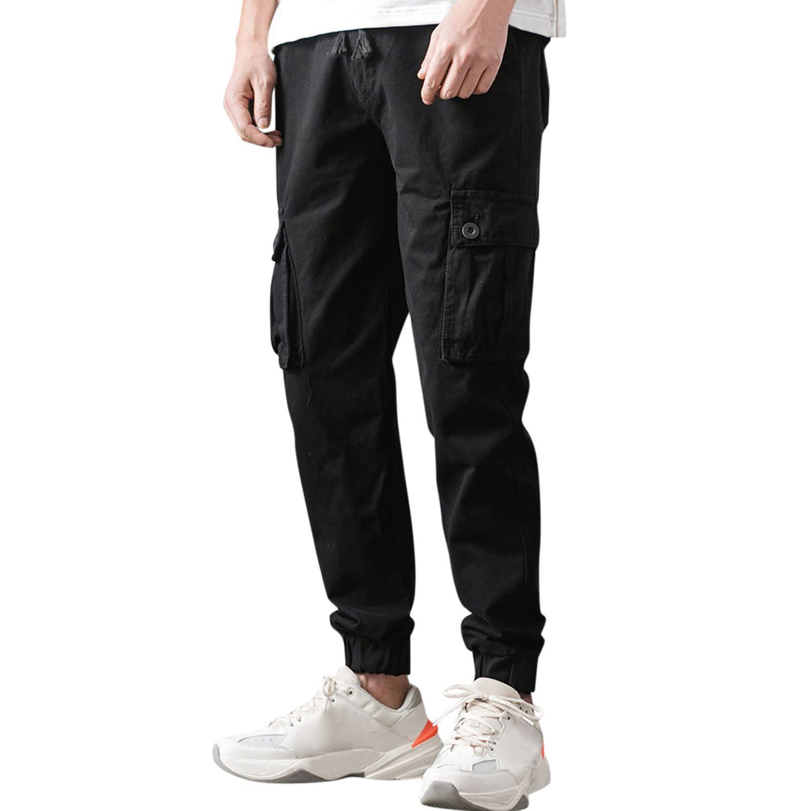 **Men's Loose Fit Cargo Pants - Casual & Sporty Jogger Pants with Multiple Pockets | Perfect for Outdoor Activities, Workouts, and Streetwear Fashion**