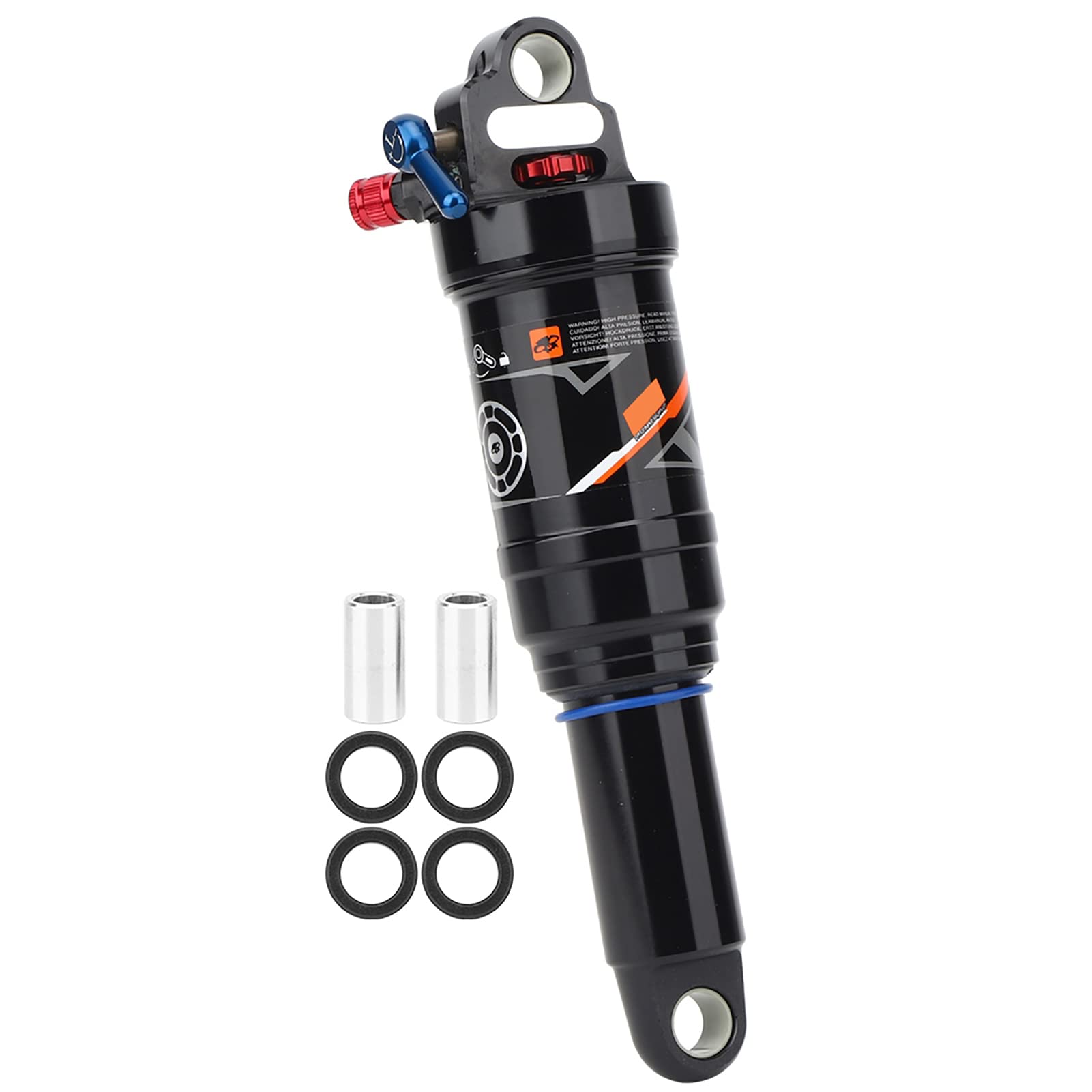 Mountain Bike Rear Shock Absorber - 190mm Air Pressure Spring Suspension for MTB, Soft Tail Frame Shock Struts, Durable Bike Accessories | Perfect for Trail Riding, Downhill & Off-Road Cycling