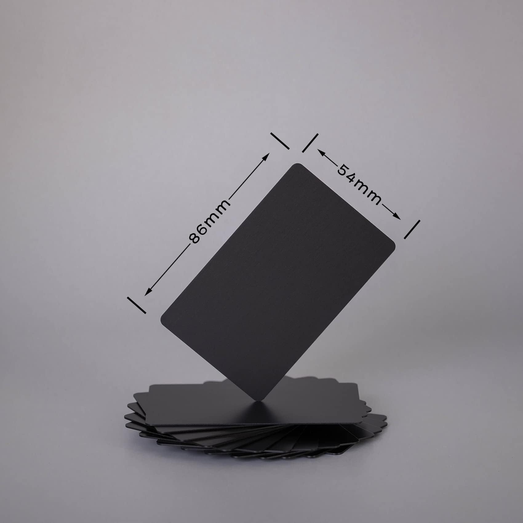 Premium Black Anodized Aluminum Business Cards - 86x54x0.8mm (70pcs) - Luxury Metal Cards for Networking, Corporate Gifting & Executive Branding