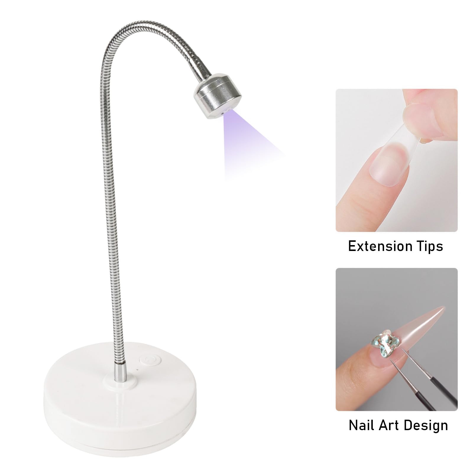Professional UV LED Nail Lamp for Gel Polish - Cordless Rechargeable Portable Nail Dryer with Gooseneck Design | Perfect for Home Manicures, Nail Salon Professionals & Nail Extensions