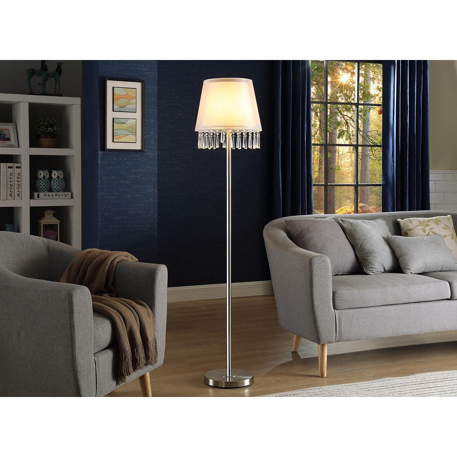 Modern Gianna Floor Lamp - Adjustable LED Standing Light for Living Room, Bedroom & Office - Warm White & Cool White Dimmable Lighting for Reading, Relaxing & Working