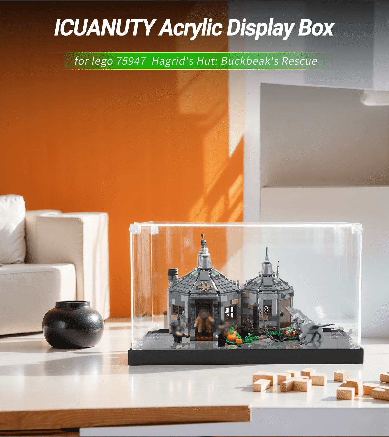 Premium LEGO Hagrid's Hut: Buckbeak's Rescue 75947 Display Case - Clear Acrylic Protector for Collectible Building Sets - Perfect for Showcasing & Protecting Your Harry Potter LEGO Collection at Home or Office