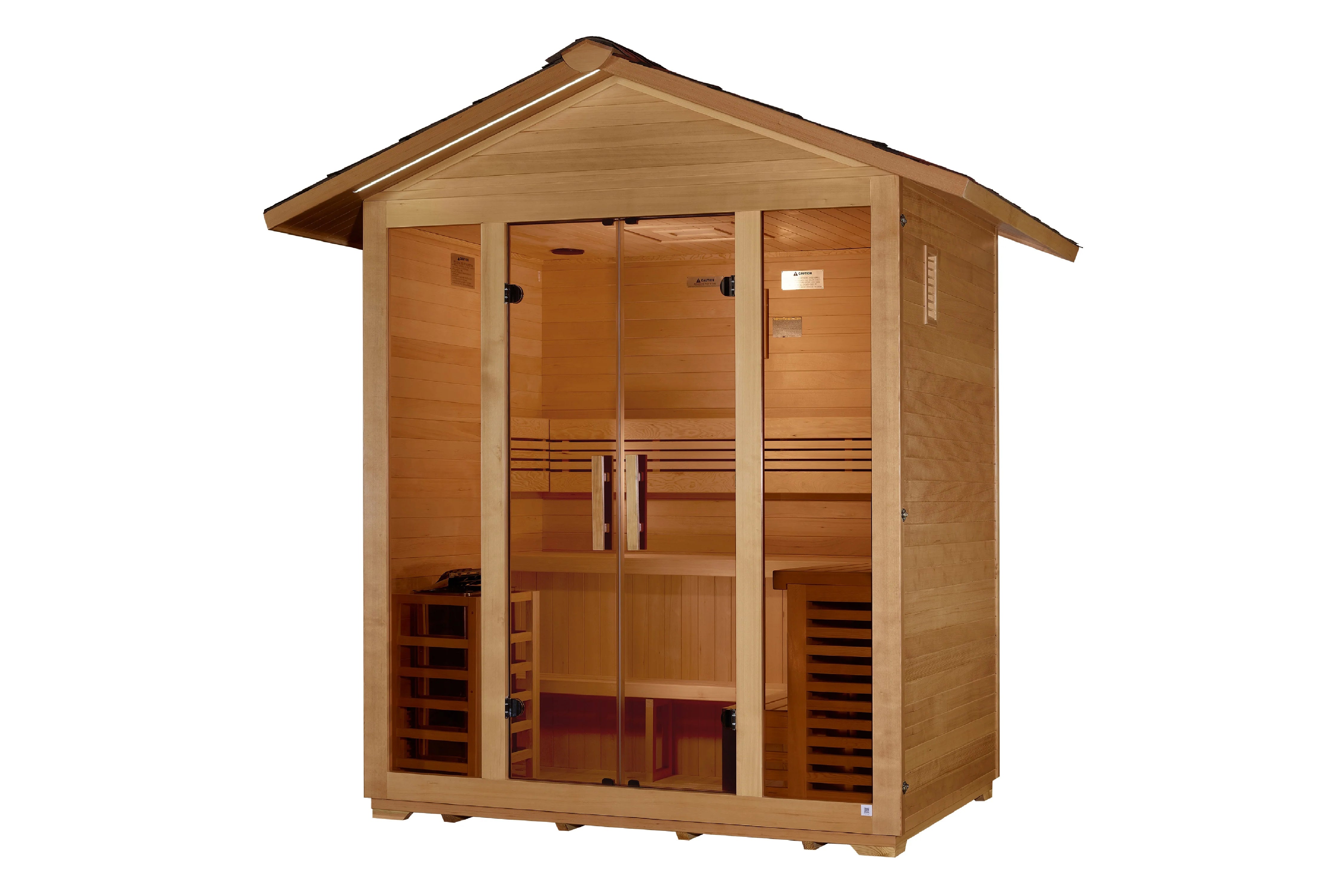 Golden Designs Vorarlberg 5-Person Traditional Outdoor Sauna - Premium Wooden Home Spa for Relaxation & Detox in Backyard or Garden