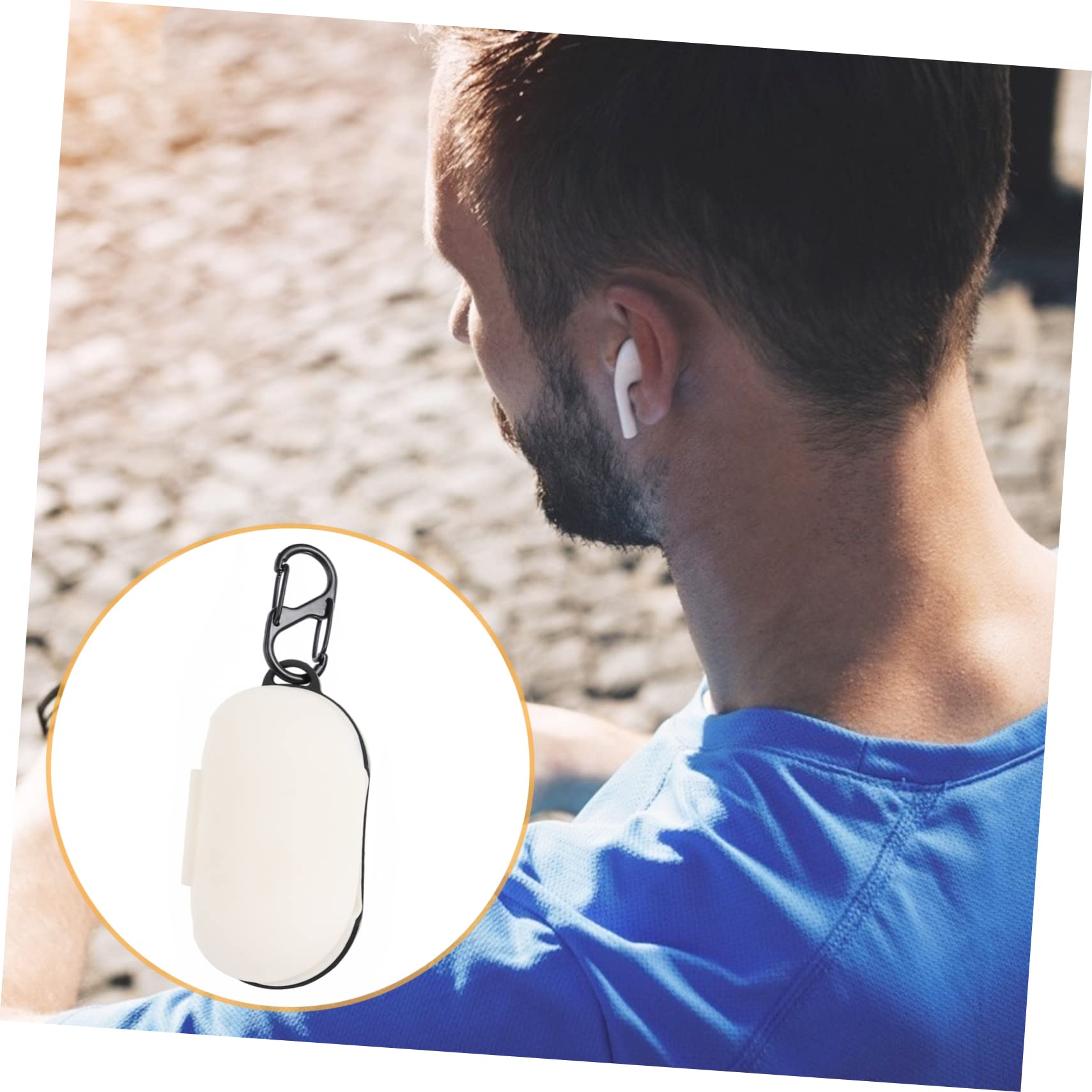 Gadpiparty 1 Pack Silicone Headphone Case Cover - Protective Earbud Storage Box for AirPods & Wireless Earbuds - Travel, Hiking, Gym & Outdoor Activities (White)