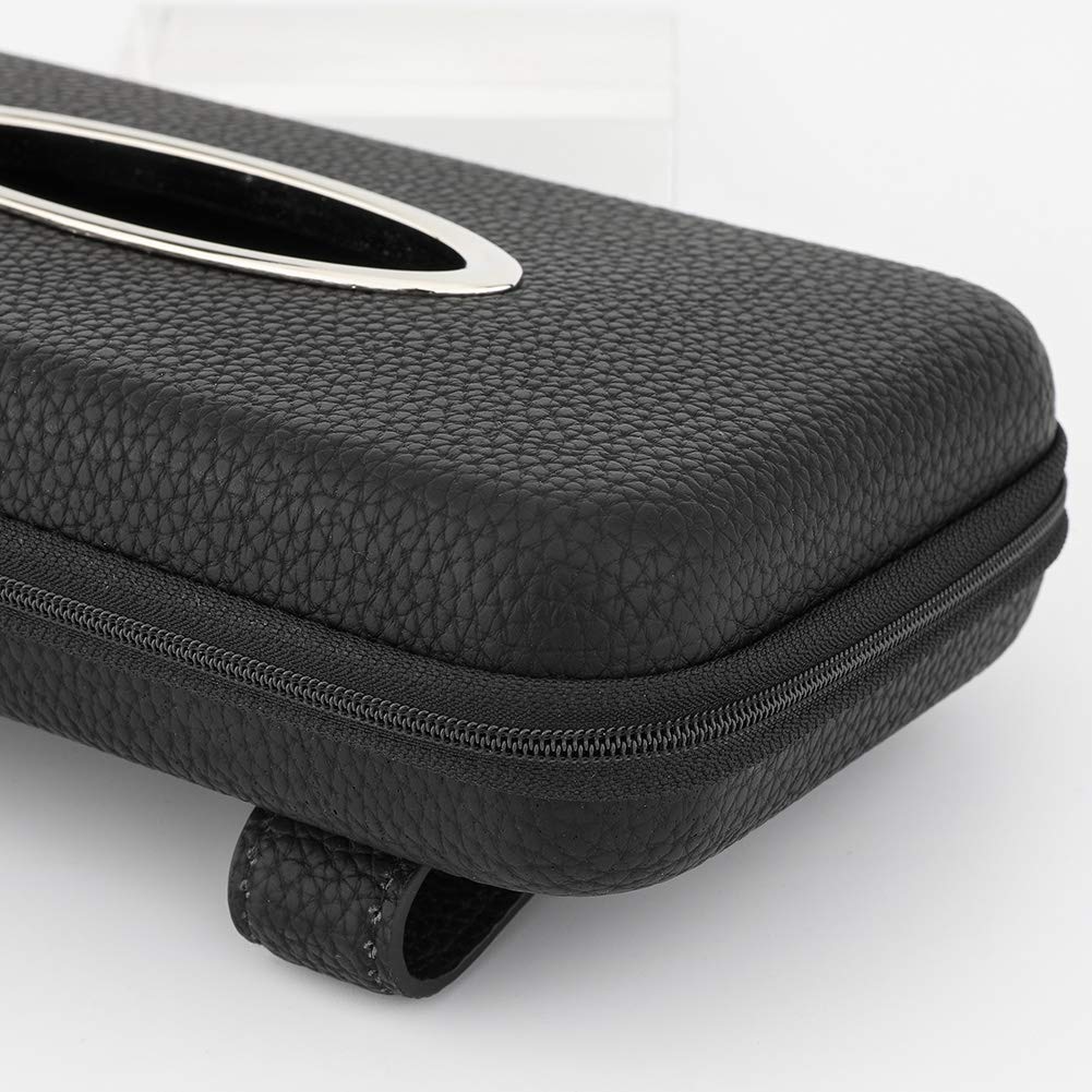 Premium PU Leather Car Visor Tissue Holder - Black Napkin Dispenser for Backseat & Sun Visor - Perfect for Road Trips, Commuting & Family Travel Accessories