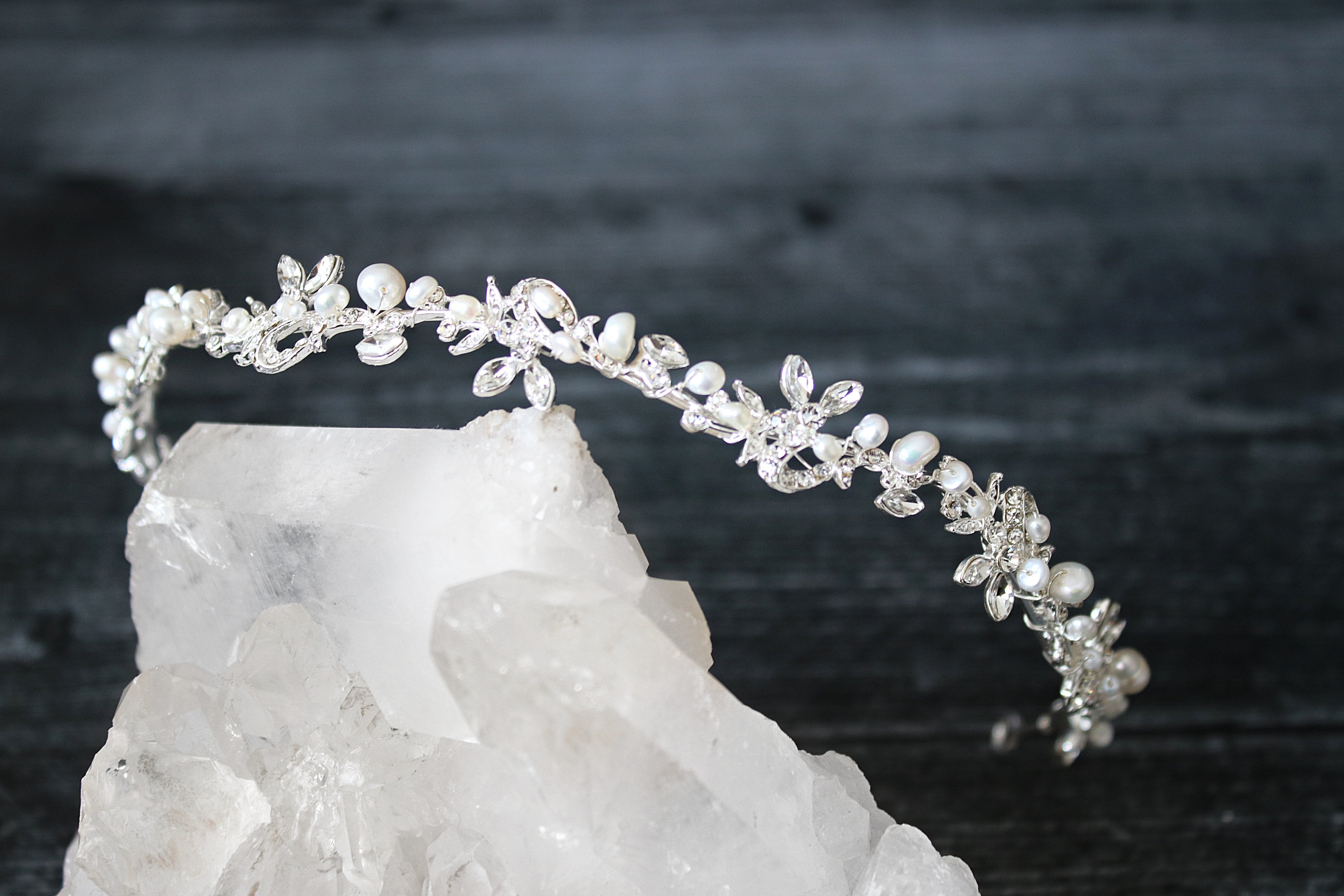 ABIGAIL Rose Gold Freshwater Pearl Crystal Bridal Headpiece - Elegant Wedding Hair Accessory for Brides, Bridesmaids & Special Occasions