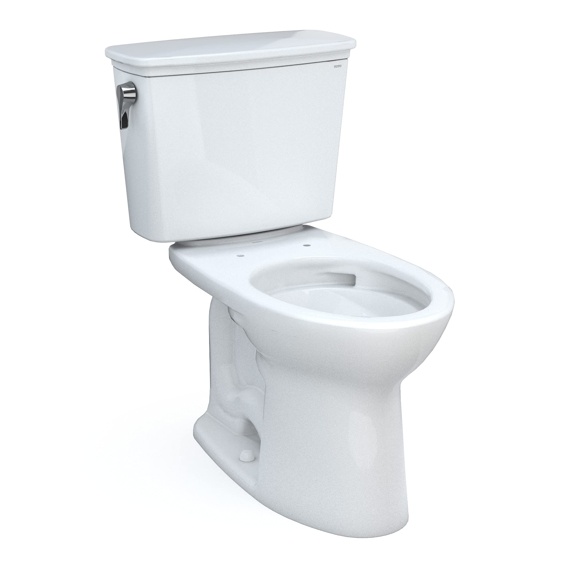 TOTO Drake Transitional Two-Piece Elongated Toilet 1.28 GPF Universal Height with TORNADO FLUSH Technology, 10-Inch Rough-In and CEFIONTECT Coating - Cotton White (CST786CEFG.10#01) - Perfect for Modern Bathrooms, Water-Efficient Homes & ADA-Compliant Spaces