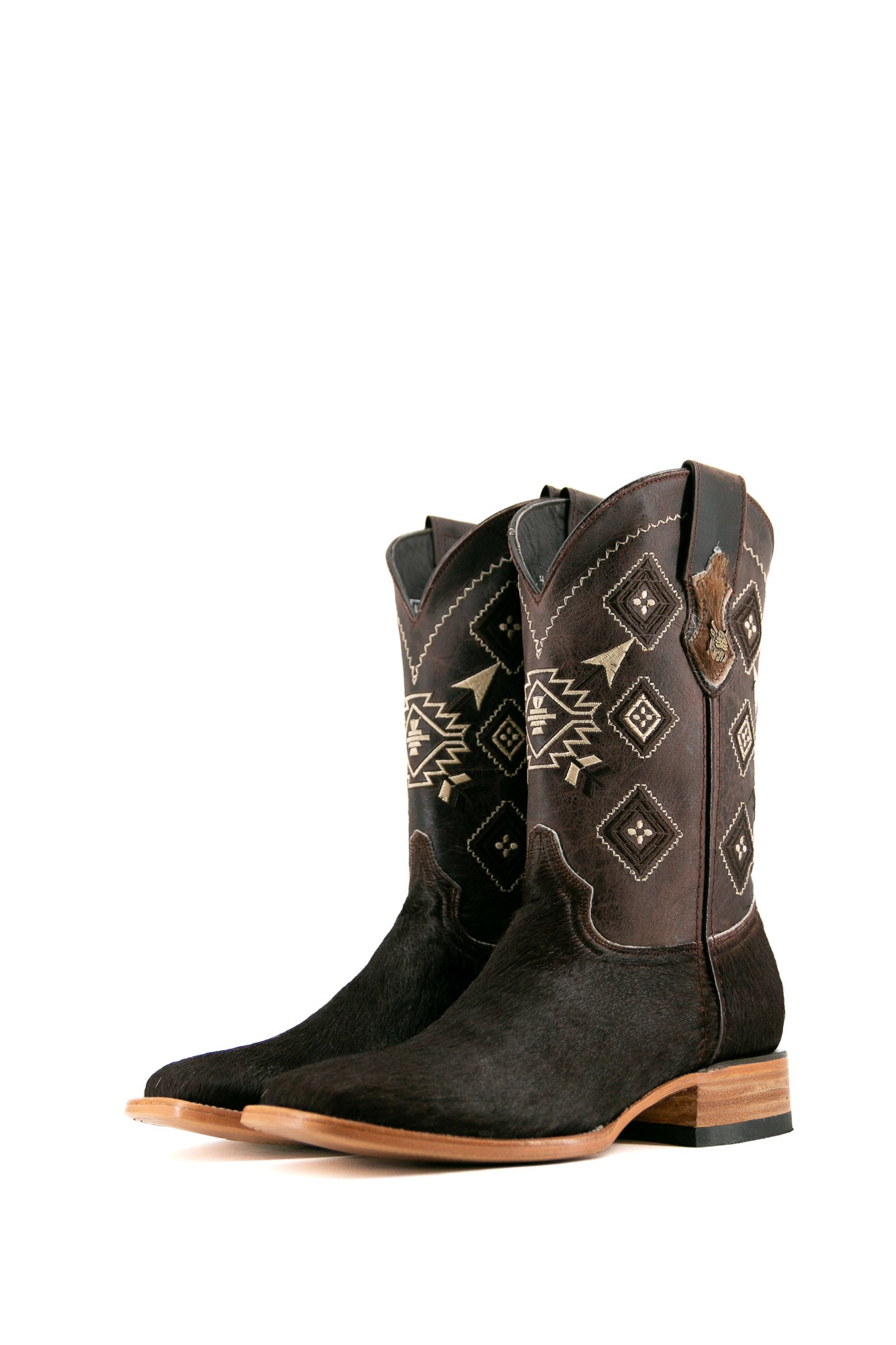 Authentic Men's Cowhide Square Toe Cowboy Boots - Size 9.5 (JM13) - Western Style Riding Boots for Country Music Festivals & Rodeo Events