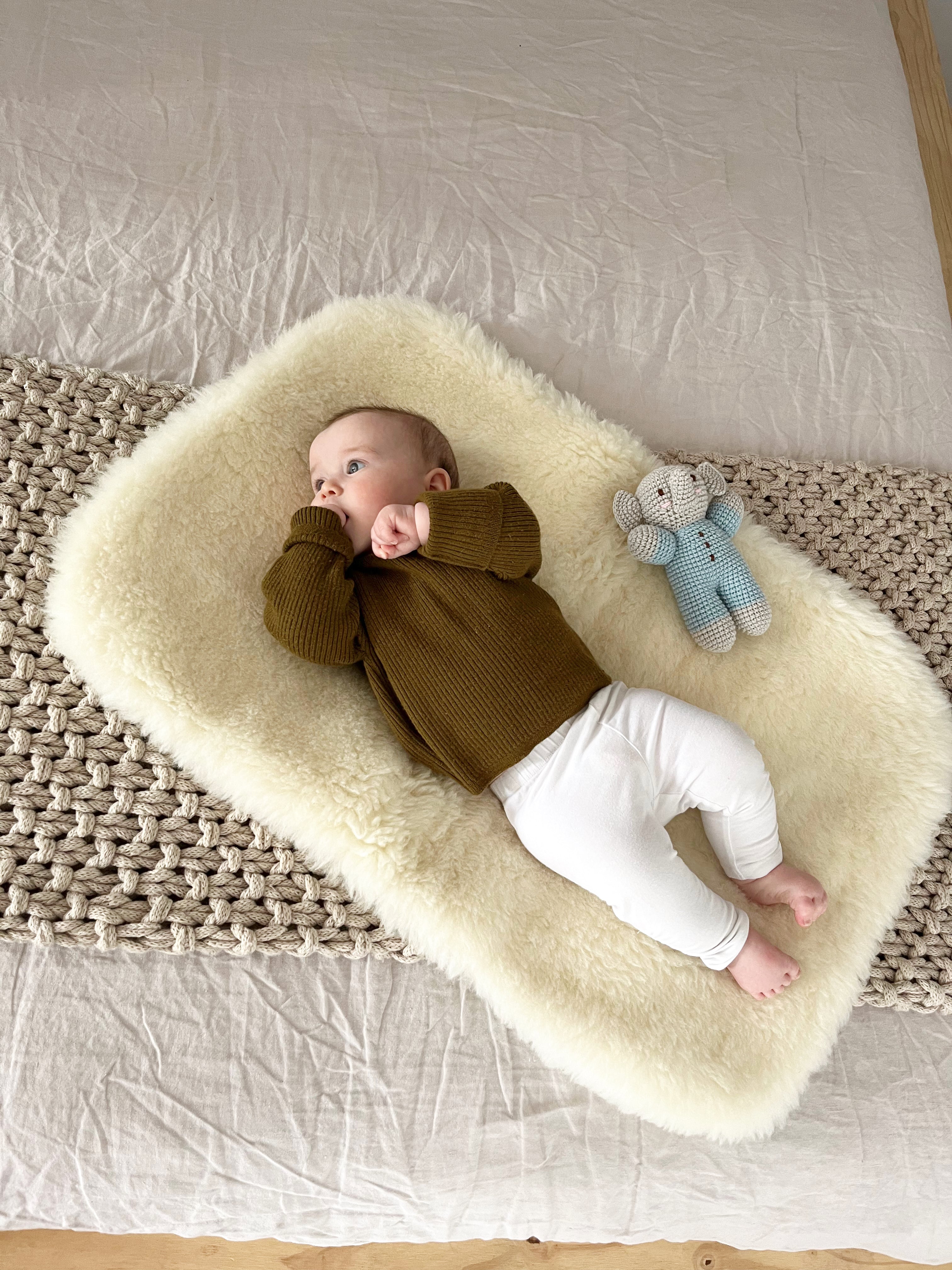 Soft Sheep Wool Baby Play Mat - Organic & Hypoallergenic for Newborns & Toddlers - Perfect for Nursery, Playtime & Floor Activities