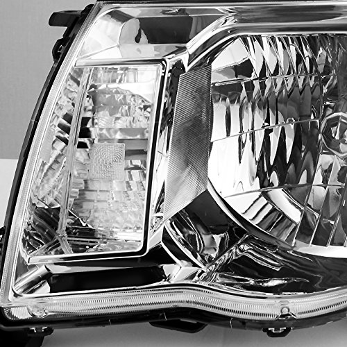 AKKON Chrome Headlights & Clear Fog Lights Kit for 2005-2011 Toyota Tacoma - Direct Replacement Left & Right Pair - Upgrade for Night Driving & Off-Road Adventures