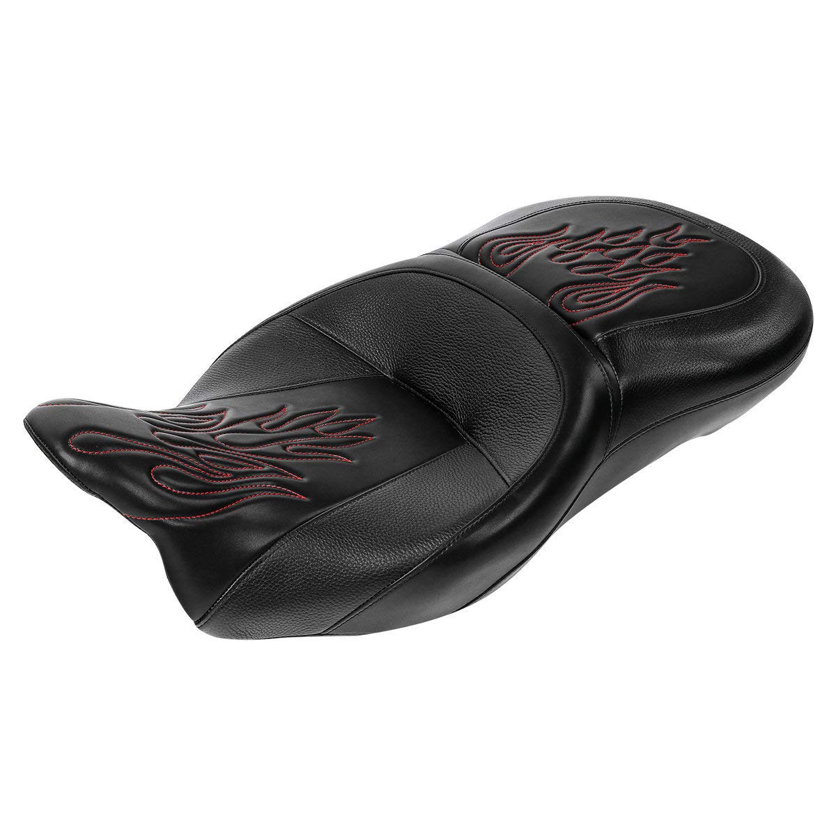 Harley Touring Seat - C.C. Rider 2-Up One-Piece Driver & Passenger Seat for Road King, Street Glide, Road Glide, Electra Glide (2009-2023 Models) | Comfortable Long-Distance Riding & Cruising Accessory