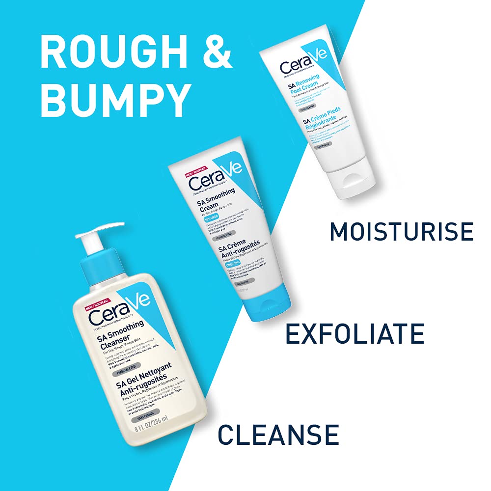 CeraVe SA Renewing Foot Cream with Salicylic Acid 88ml - Moisturizing Treatment for Extremely Dry, Rough & Bumpy Skin - Ideal for Cracked Heels, Calluses & Foot Care Routine