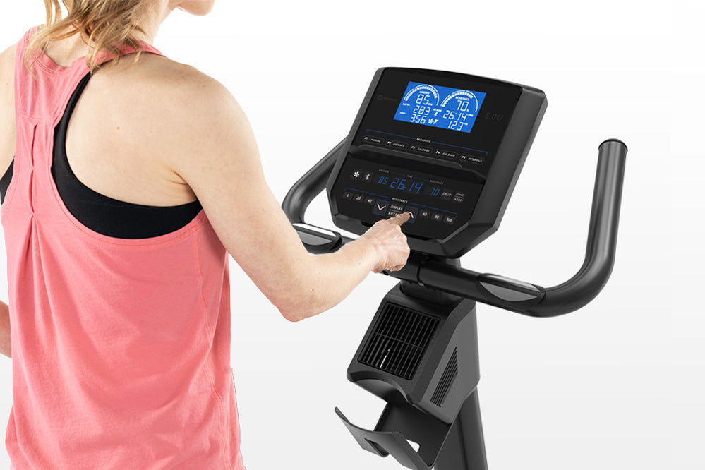 Horizon 5.0 U Upright Exercise Bike for Home Gym - Indoor Cycling Bike with Adjustable Seat & Resistance - Perfect for Cardio Workouts & Weight Loss