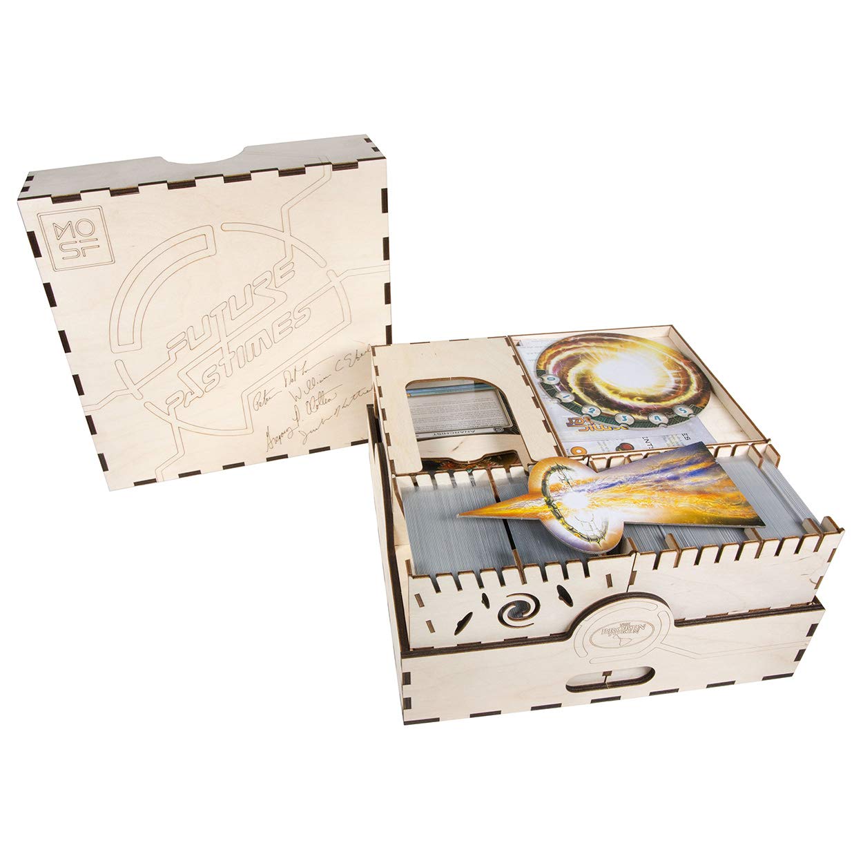 Cosmic Encounter Collector's Edition Wooden Storage Box with Multiple Trays - The Broken Token Compatible Game Crate for Board Game Organization & Protection - Perfect for Game Nights and Collector Displays