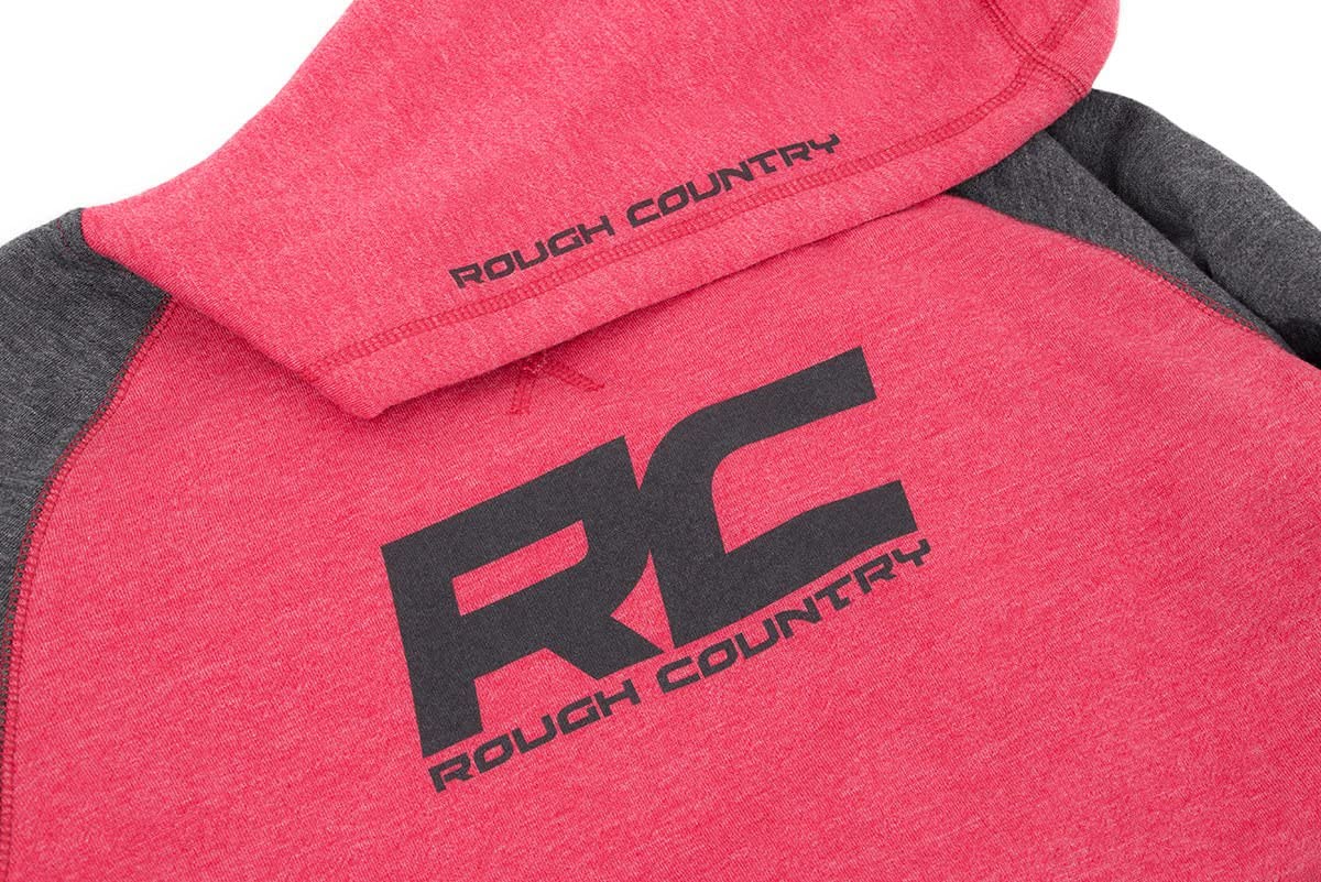 Rough Country Hoodie with Built-in Heater - Red & Gray 2XL (840832X) | Winter Wear for Outdoor Activities, Hunting, and Camping