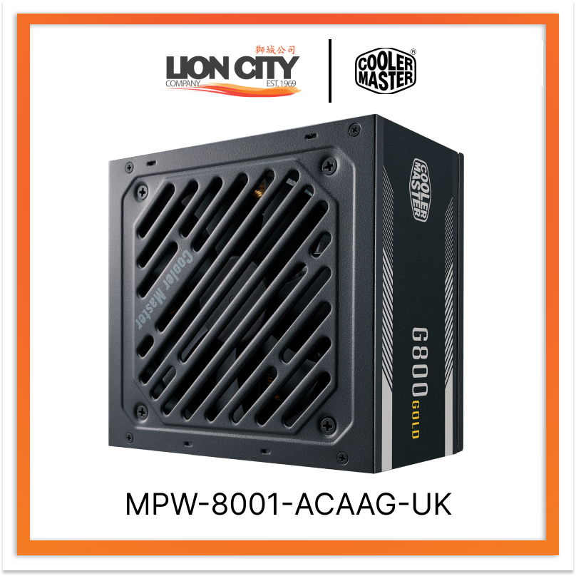 Cooler Master MPW 8001 ACAAG UK CM G800 800W 80 Plus Gold Non-Modular Power Supply Unit (PSU) - 5 Year Warranty - Ideal for Gaming PCs, Workstations & Home Office Setups