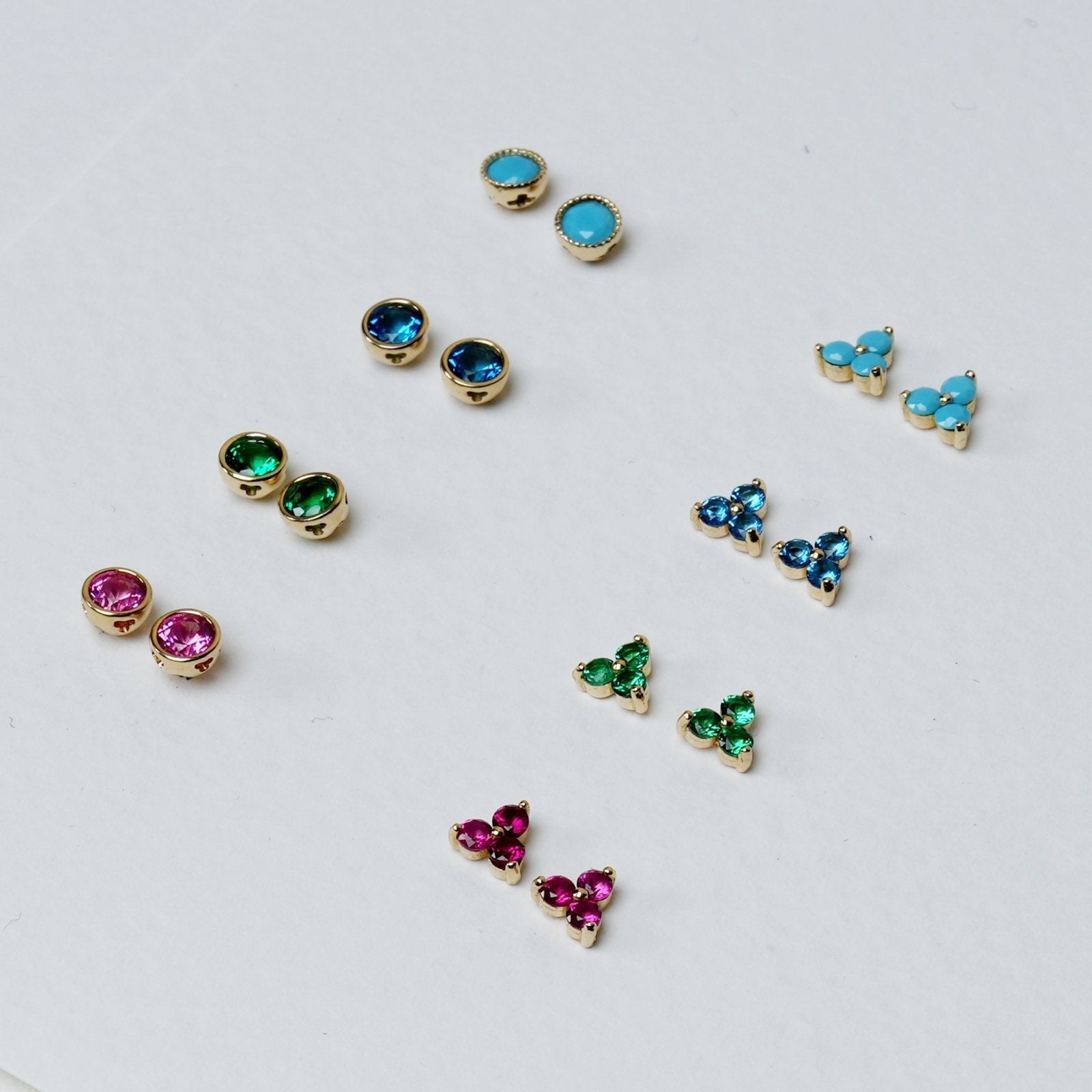 14K Yellow Gold Round Pink Tourmaline Stud Earrings - Bezel Set Flat Back Earrings for Women, Perfect for Everyday Wear & Special Occasions