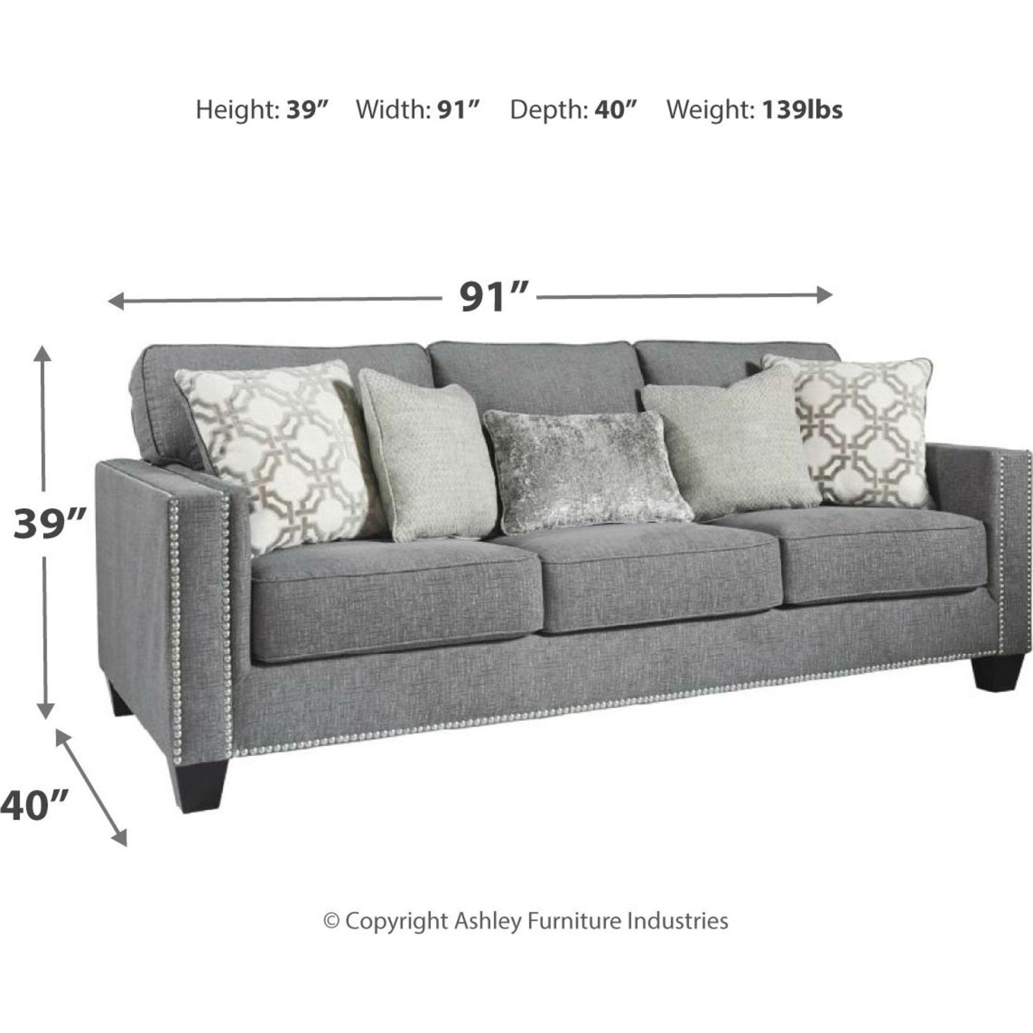 Barrali Modern Sofa in Soft Gray - Comfortable Living Room Couch for Small Spaces, Apartments & Cozy Home Decor