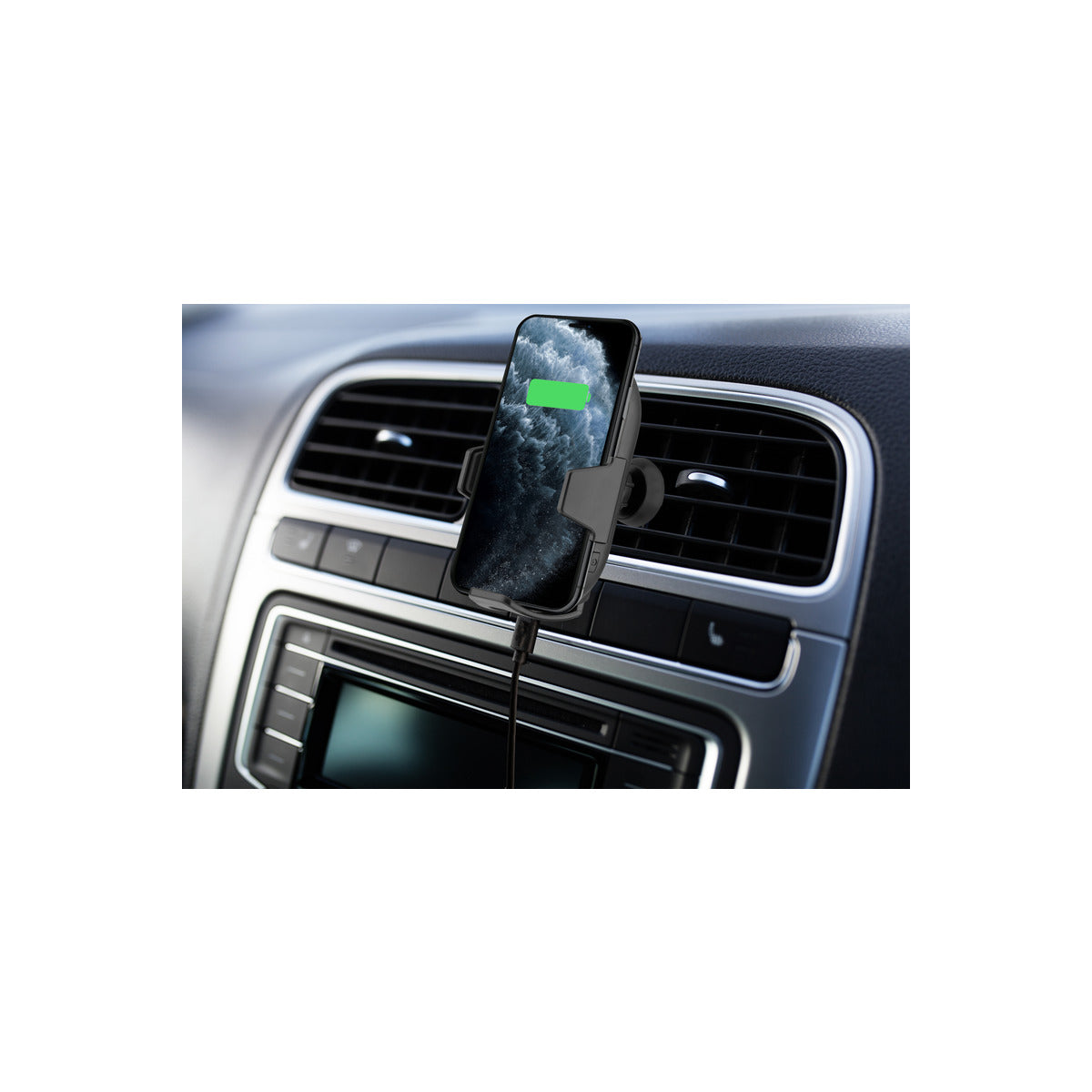 Fast Charging 15W Wireless Car Phone Mount for iPhone & Samsung - Black Vent Clip Holder for Safe & Hands-Free Driving