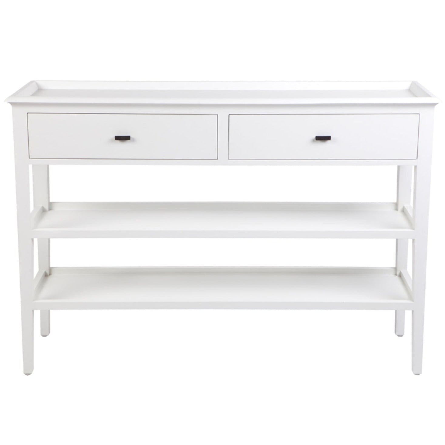 Weatherley White Console Table - Modern Farmhouse Entryway Furniture for Living Room, Hallway & Foyer Decor