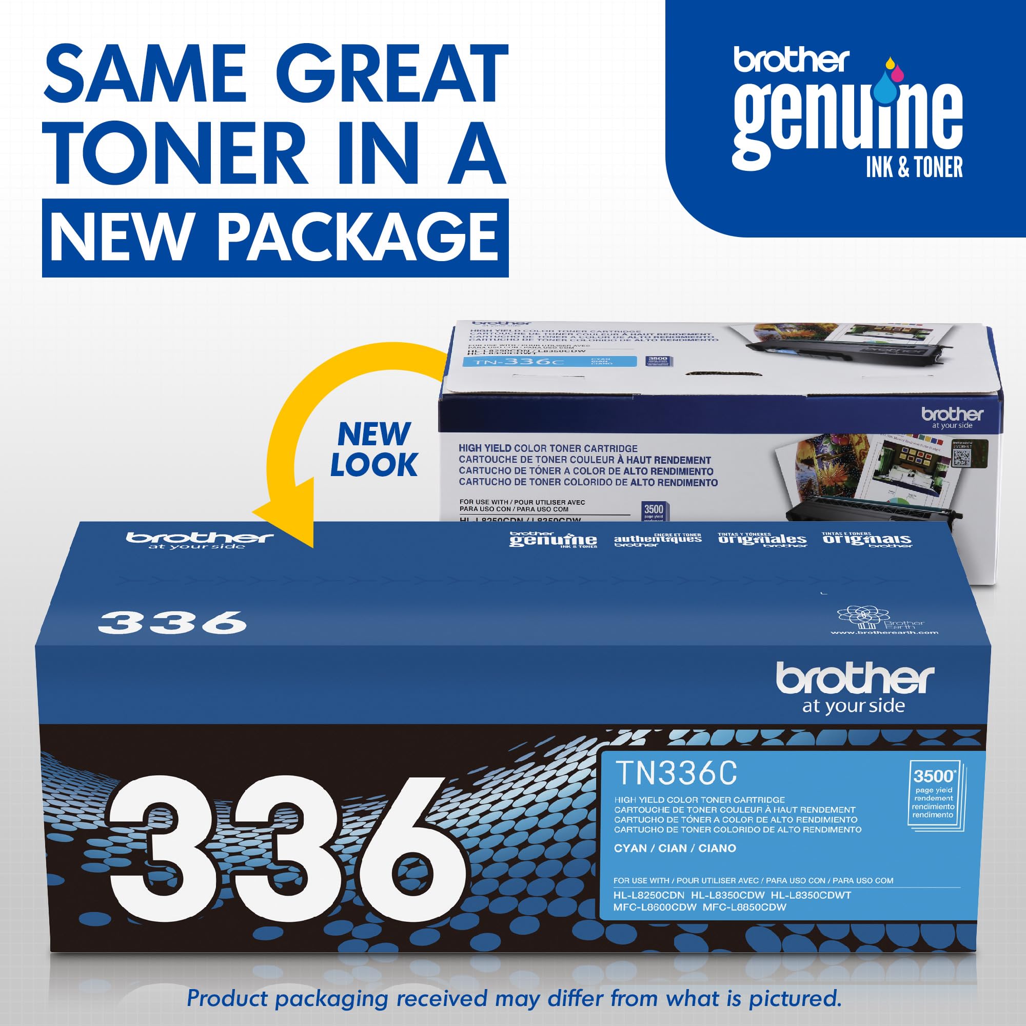 Brother TN336C Cyan Toner Cartridge - High Yield Replacement for Brother Printers | Perfect for Home, Office & School Printing Needs