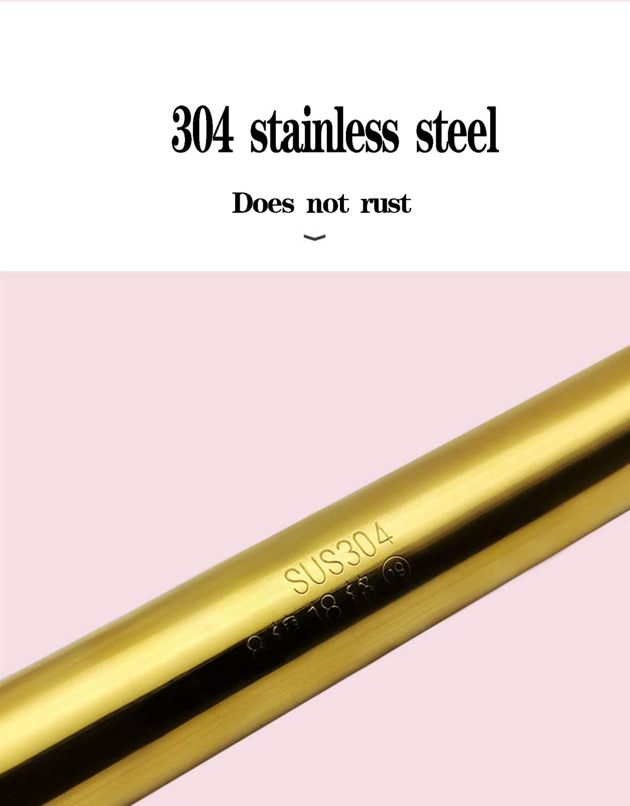 No Drill Shower Curtain Tension Rod with Rings - 304 Stainless Steel Rust-Resistant Adjustable Pull Rod (100x100cm) - Perfect for Bathrooms, Dorms, RVs & Small Spaces