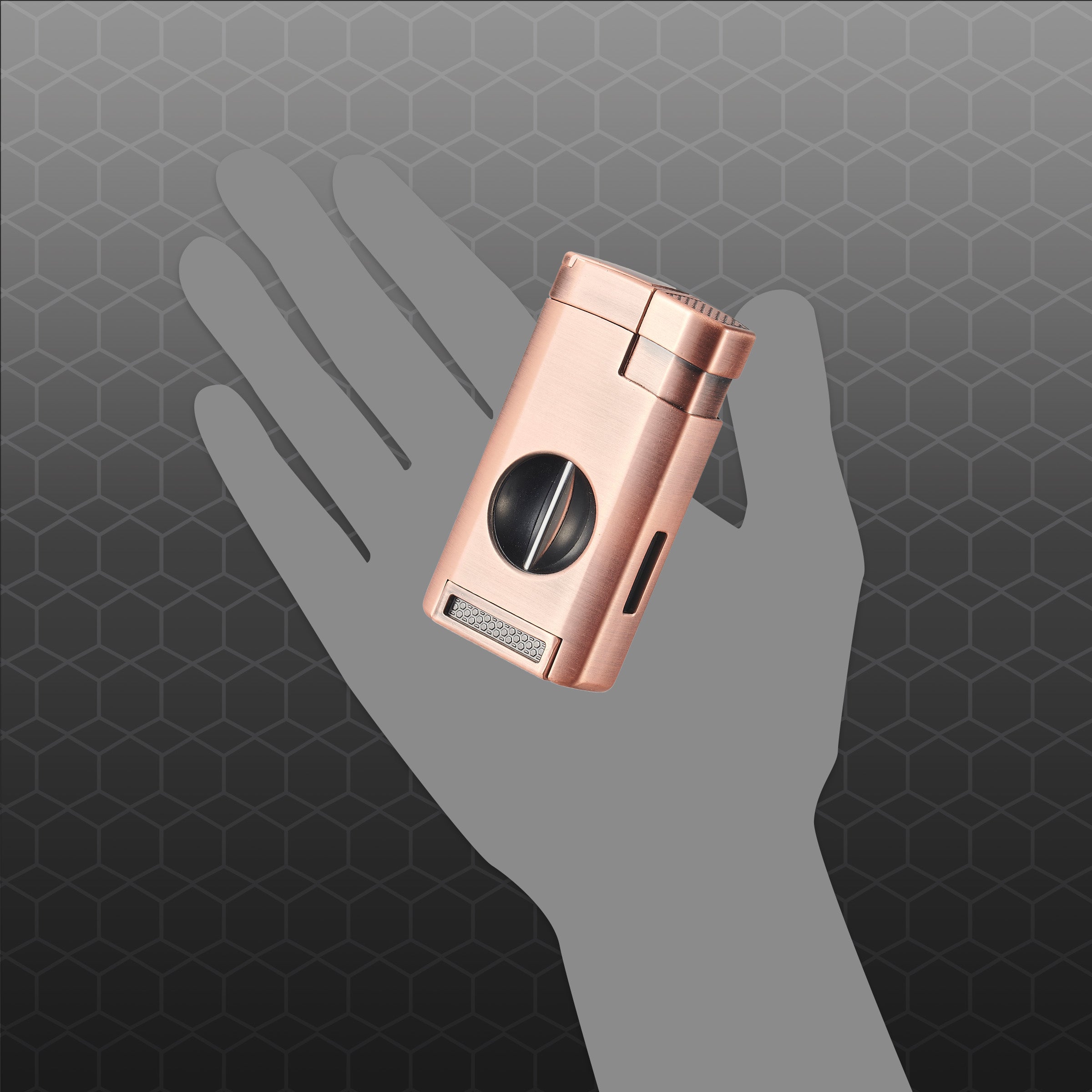 Premium Visol Kamet V Cutter Bronze Triple Torch Cigar Lighter - Windproof Butane Lighter for Cigars, Perfect for Outdoor Smoking & Gifting