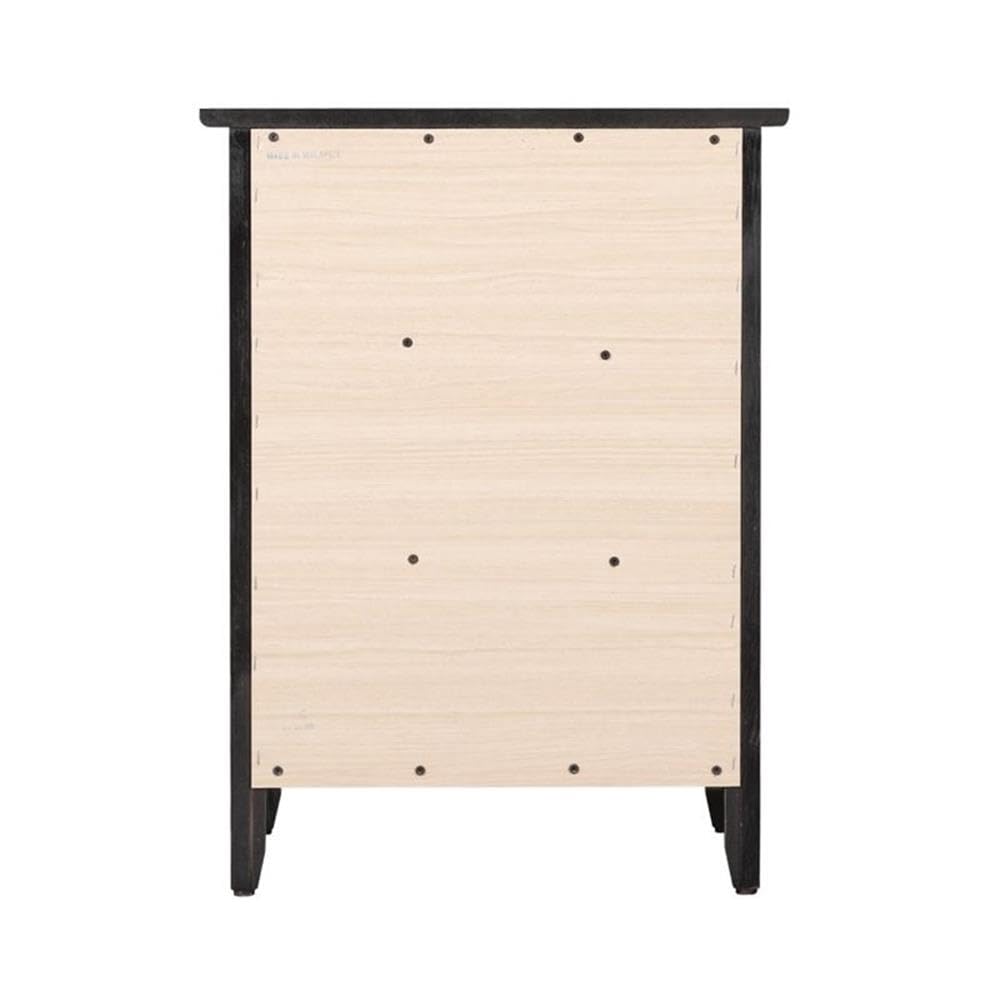 Glory Furniture Daniel 3-Drawer Nightstand in Black - Modern Bedside Table for Bedroom Storage & Organization