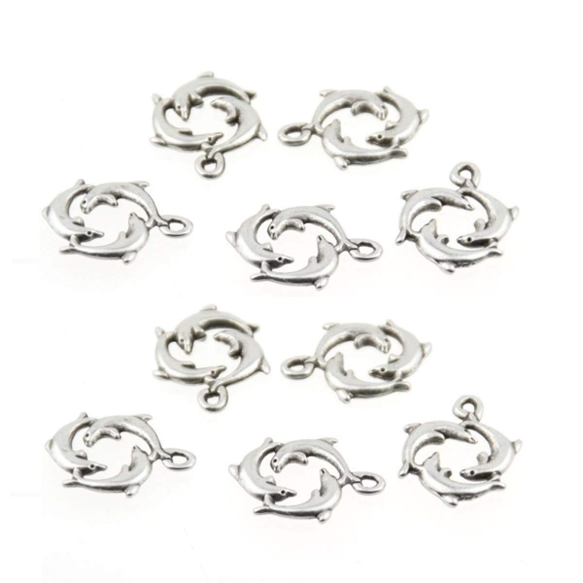 10Pcs Dolphin Charms Pendant for Necklace Bracelet Jewelry Making - Perfect for DIY Crafts, Gifts, and Beach-Themed Accessories
