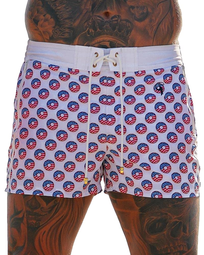 Tucann Men's Quick Dry Swim Trunks - USA Series Swimming Shorts for Beach, Pool & Water Sports
