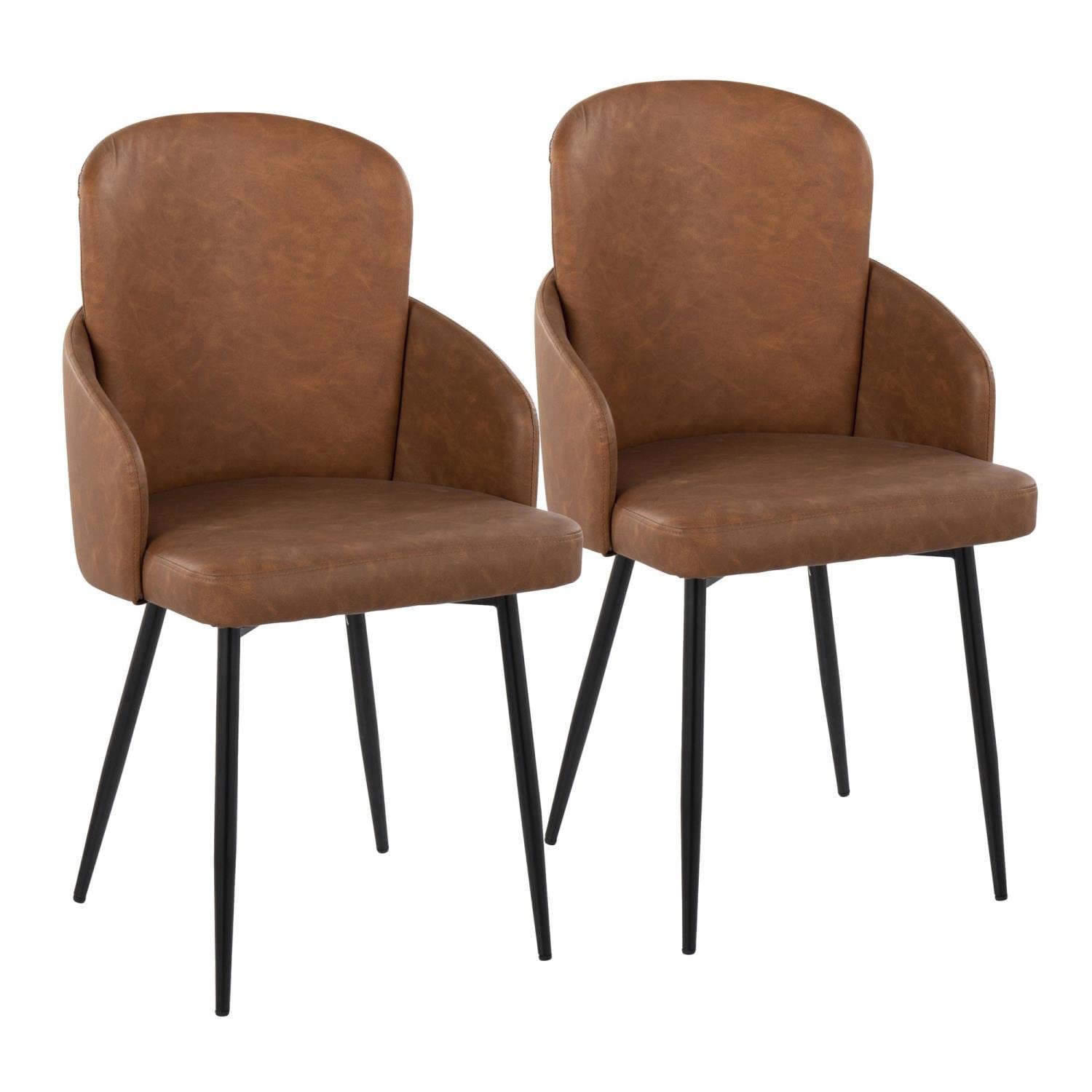 LumiSource Dahlia Upholstered Dining Chairs Set of 2 - Modern Kitchen Chairs for Dining Table | Perfect for Small Spaces, Breakfast Nooks & Contemporary Dining Rooms