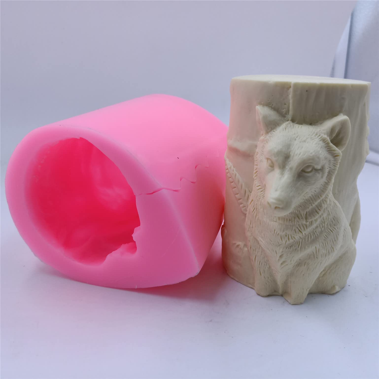 Wolf Design 3D Silicone Candle Mold - DIY Pillar Candle Wax Molds for Animal Resin Gypsum Crafts, Handmade Candle Making Supplies (Perfect for Home Decor, Wedding Centerpieces & DIY Craft Projects)