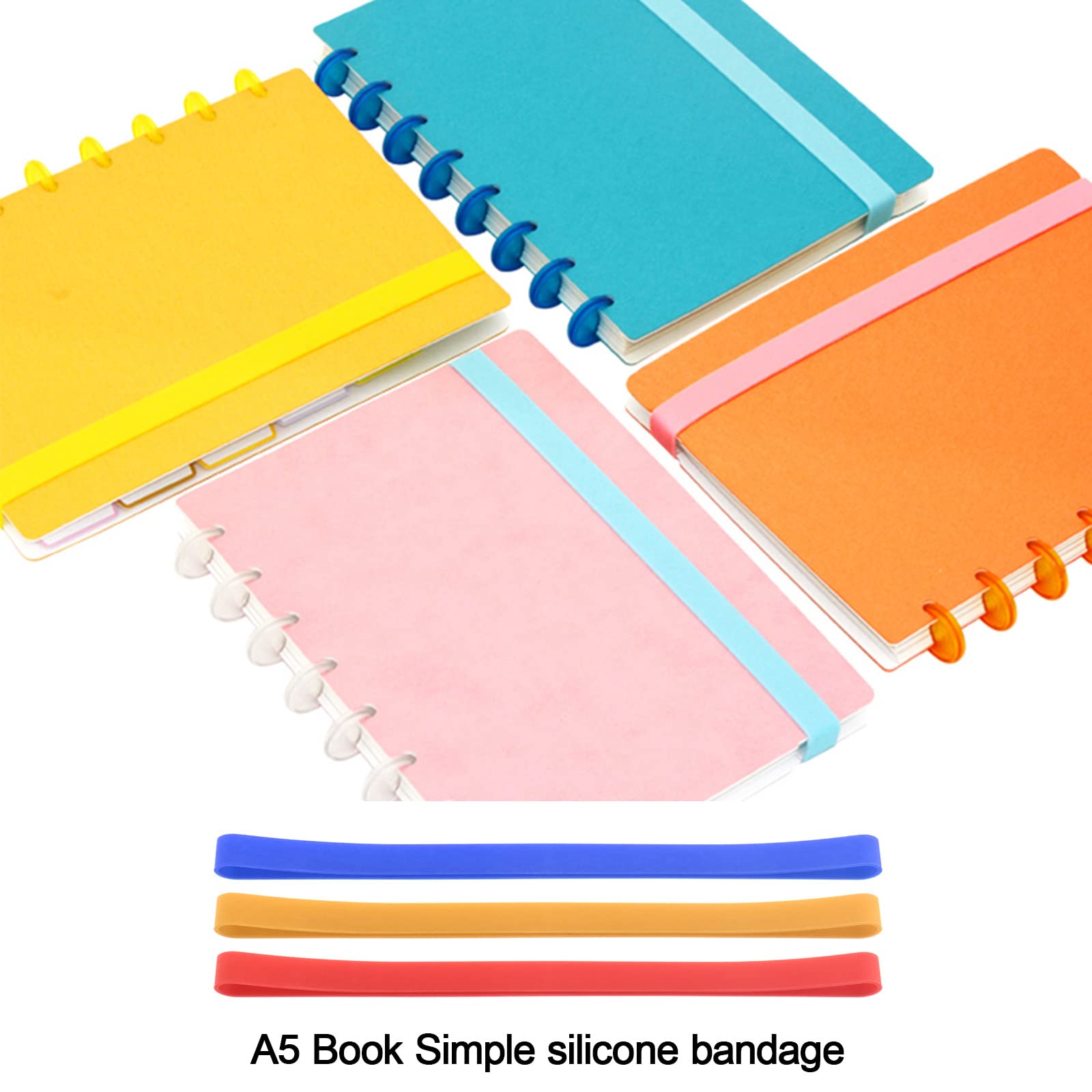 10 Pack A5 Silicone Rubber Bands - Durable Book Straps, Planner Elastic Bands (200mm) for Organizing, Cooking, Wrapping, Exercise & Crab Traps - Non-Slip Silica Gel Bands for Lunch Boxes, Art Projects & More