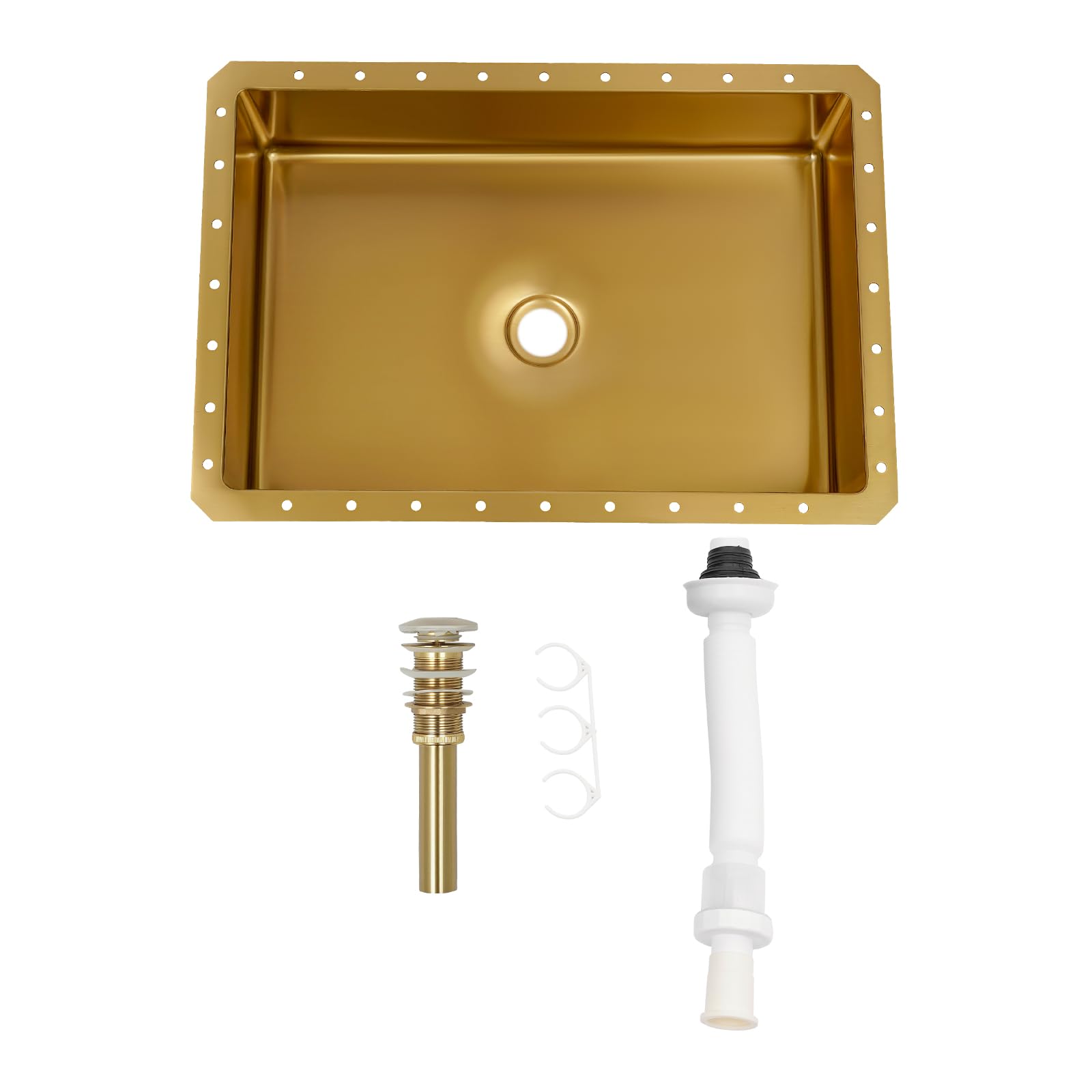 Luxury Gold Modern Undermount Bathroom Sink - Stainless Steel Rectangular Wash Basin for Bathroom, Washroom & Hotel Use - Perfect for Contemporary Home & Commercial Spaces