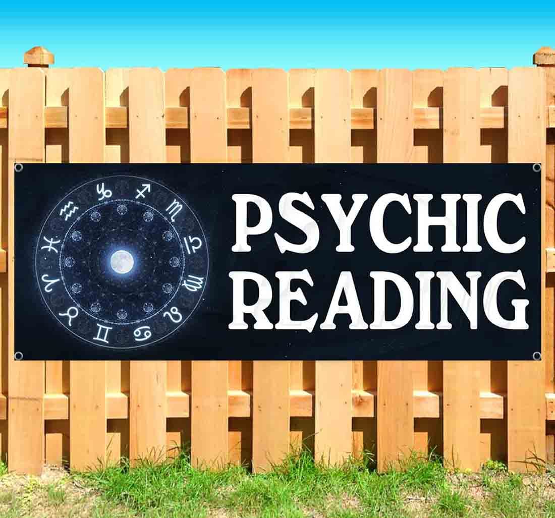 13 oz Heavy-Duty Vinyl Psychic Reading Banner - Single-Sided with Metal Grommets | Non-Fabric | Perfect for Tarot Readings, Fortune Telling Booths & Spiritual Events