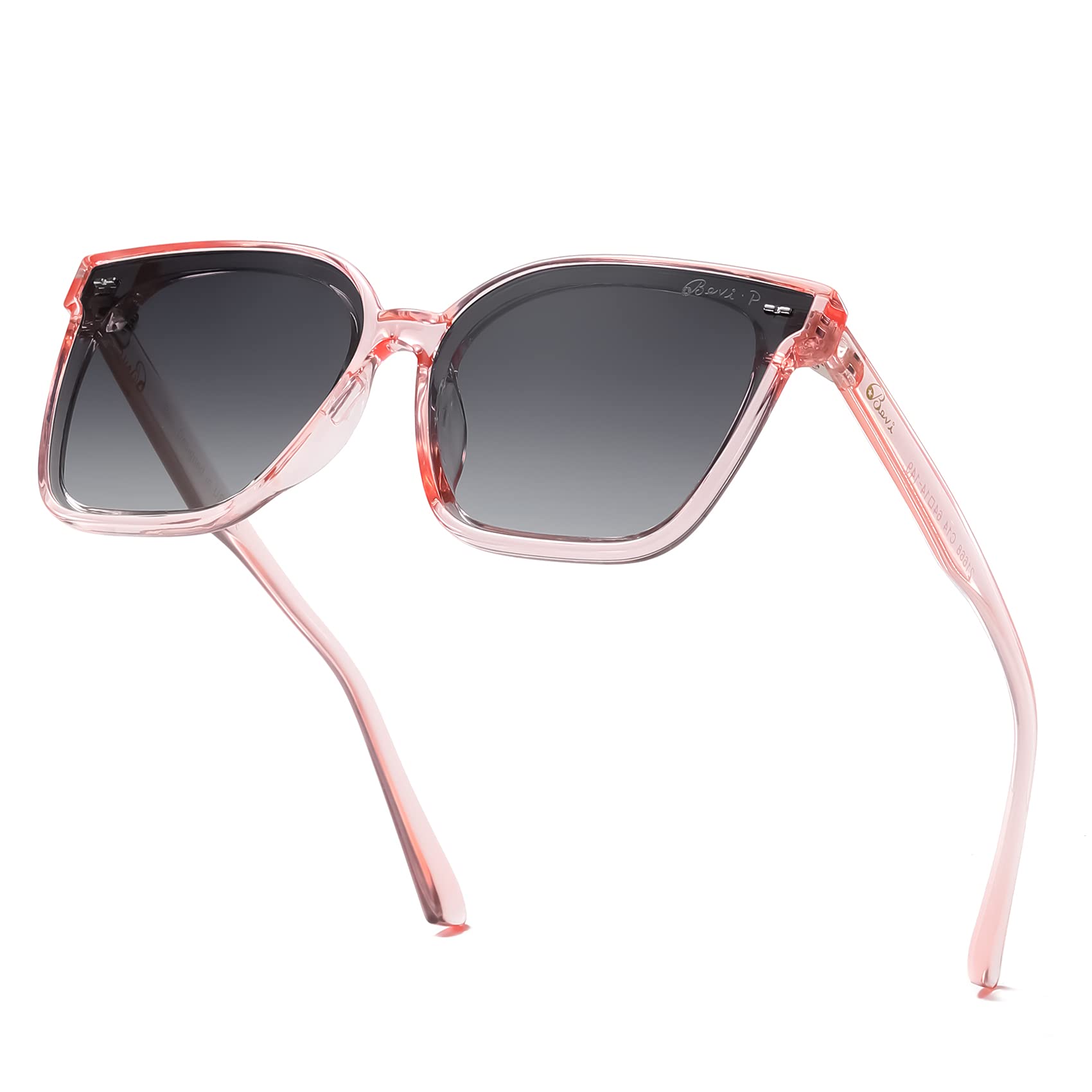 Bevi Square Polarized Sunglasses for Women & Men - UV 400 Protection Retro Vintage Style - Perfect for Driving, Beach & Outdoor Activities
