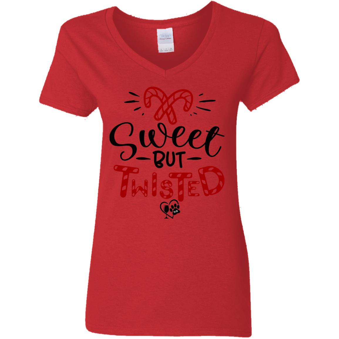 WineyBitches.Co Women's 5.3 oz V-Neck T-Shirt - Soft Cotton Casual Tee for Everyday Wear, Girls Night Out & Wine Tasting Events