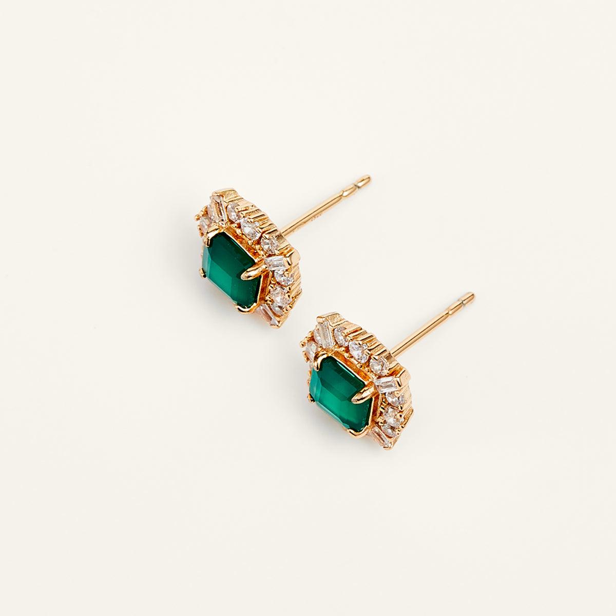 Elegant Green Agate Stud Earrings for Women - Natural Stone Jewelry Gift for Her - Perfect for Everyday Wear, Office & Special Occasions