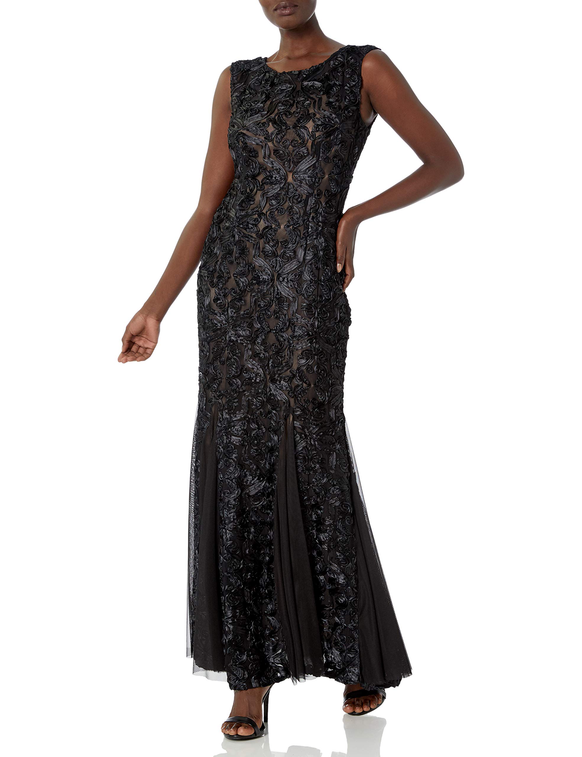 Alex Evenings Women's Long Cap Sleeve Dress - Elegant Formal Gown for Evening Parties, Weddings & Special Occasions | Plus Size Options Available